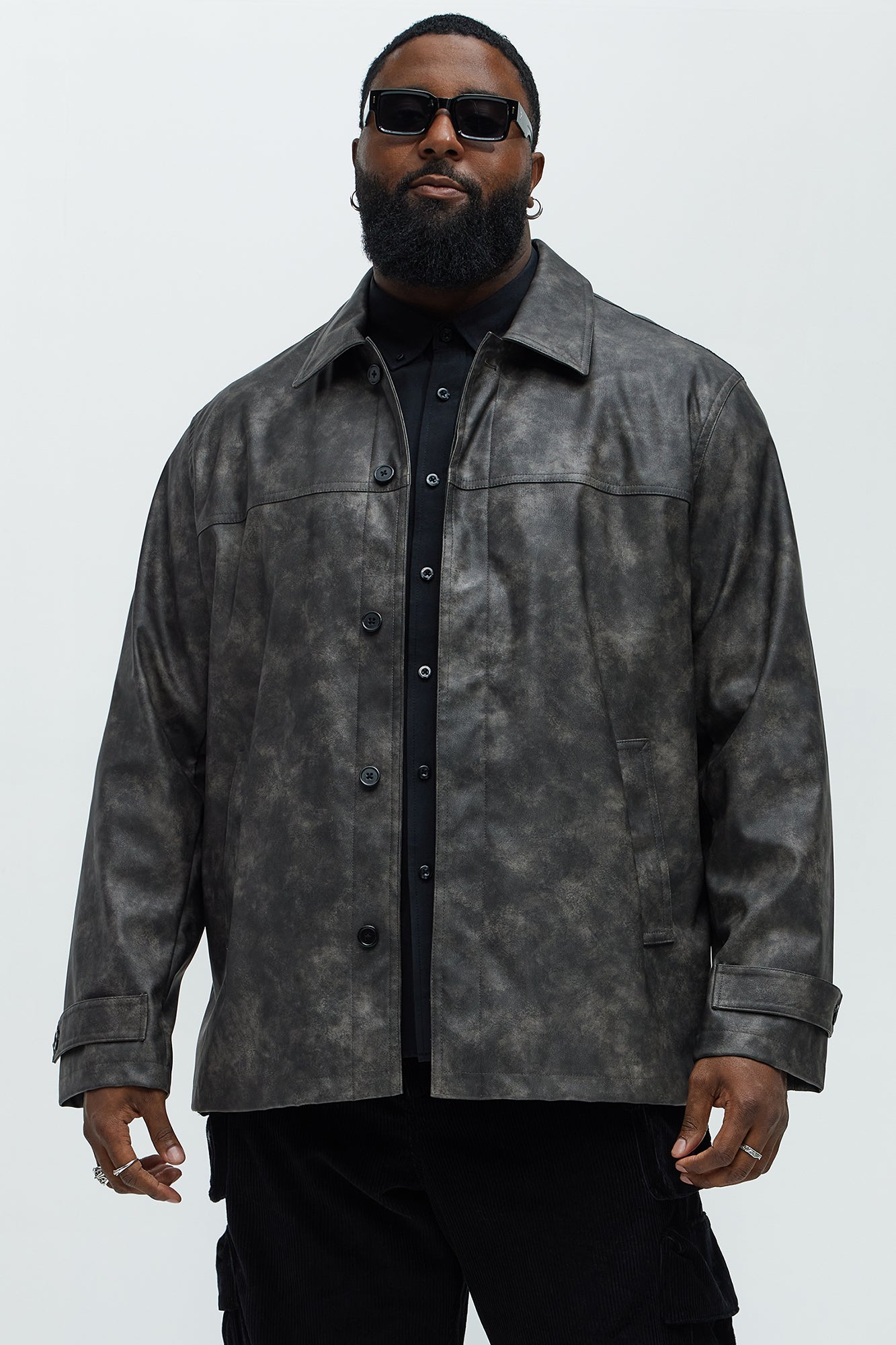 Wanna Go Back Faux Leather Jacket - Black - Image 5