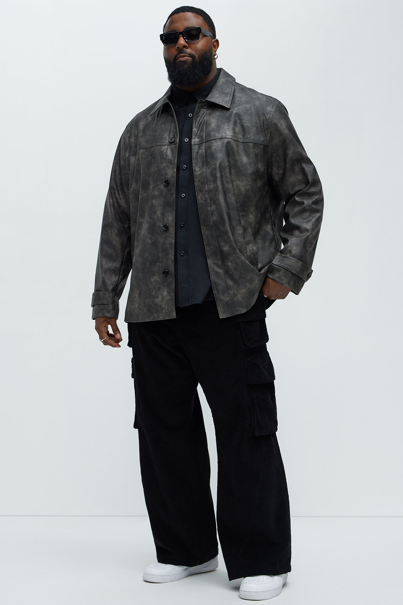 Wanna Go Back Faux Leather Jacket - Black - Image 6