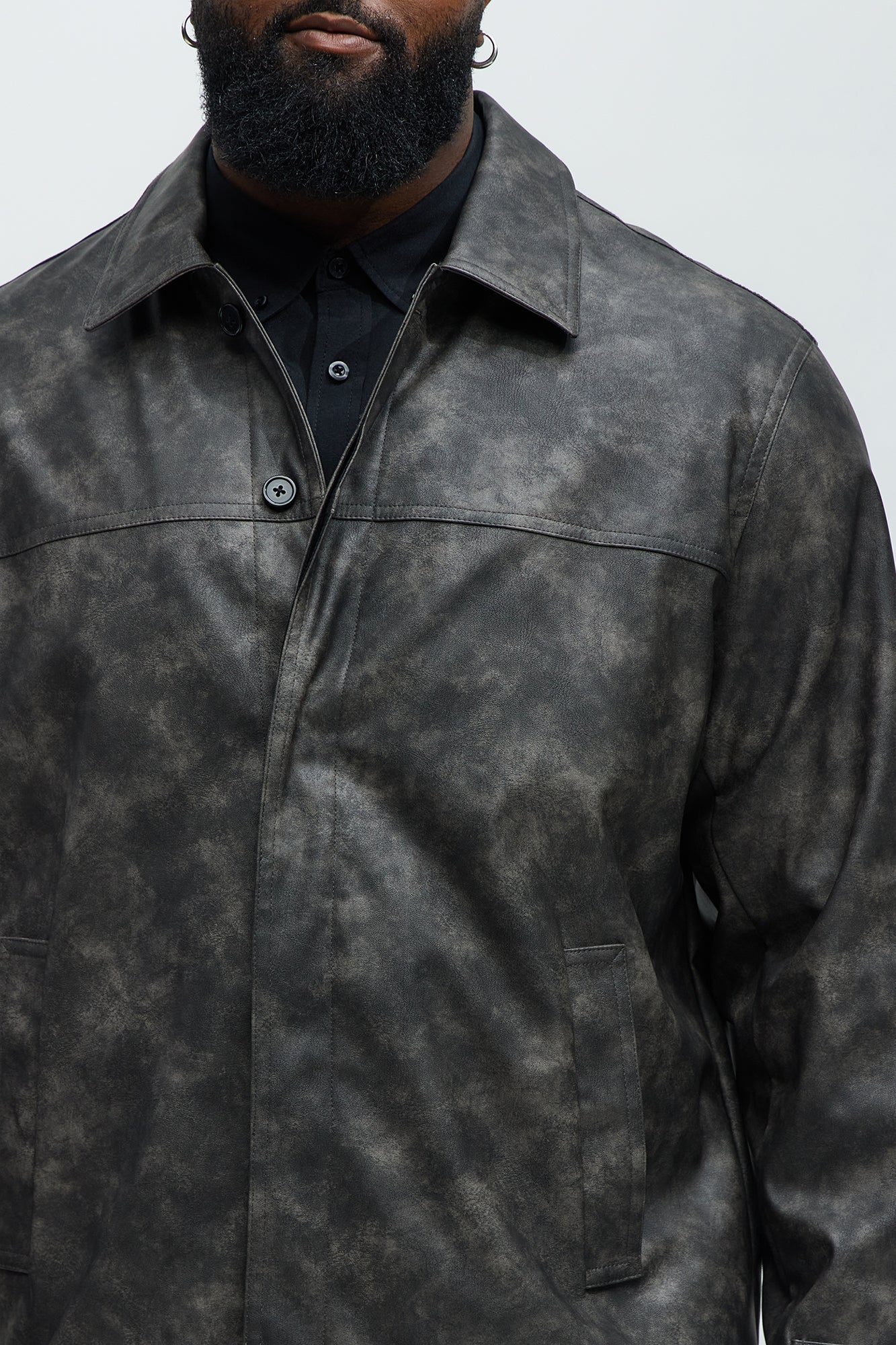 Wanna Go Back Faux Leather Jacket - Black - Image 8