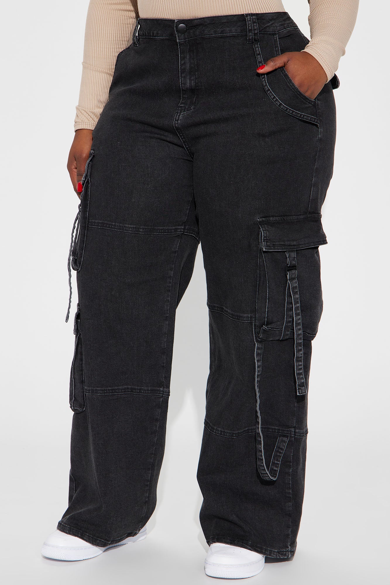 Desi Mineral Wash Cargo Pant - Black - Image 5