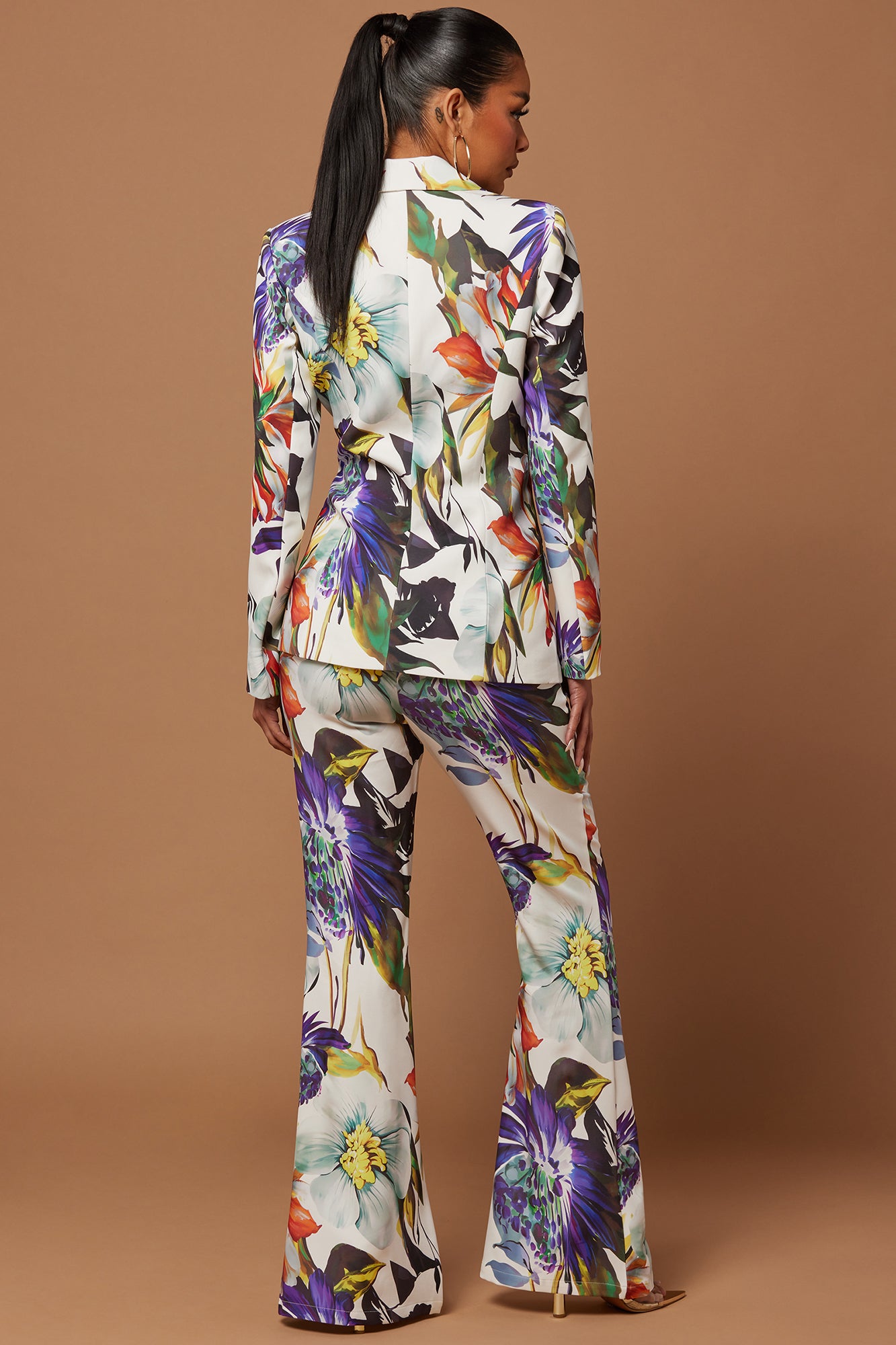 Liliana Floral Blazer Suit Set - White/combo - Image 5