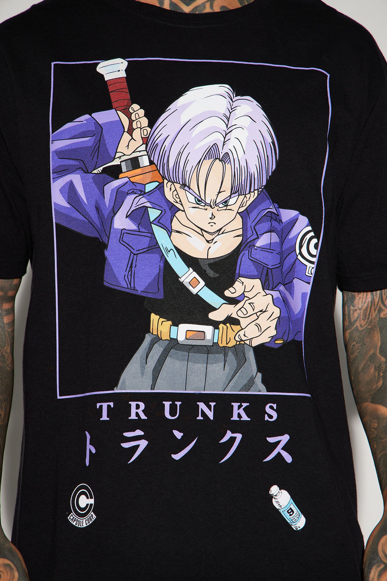 Dragon Ball Z Trunks Oversized Short Sleeve Tee - Black - Image 3