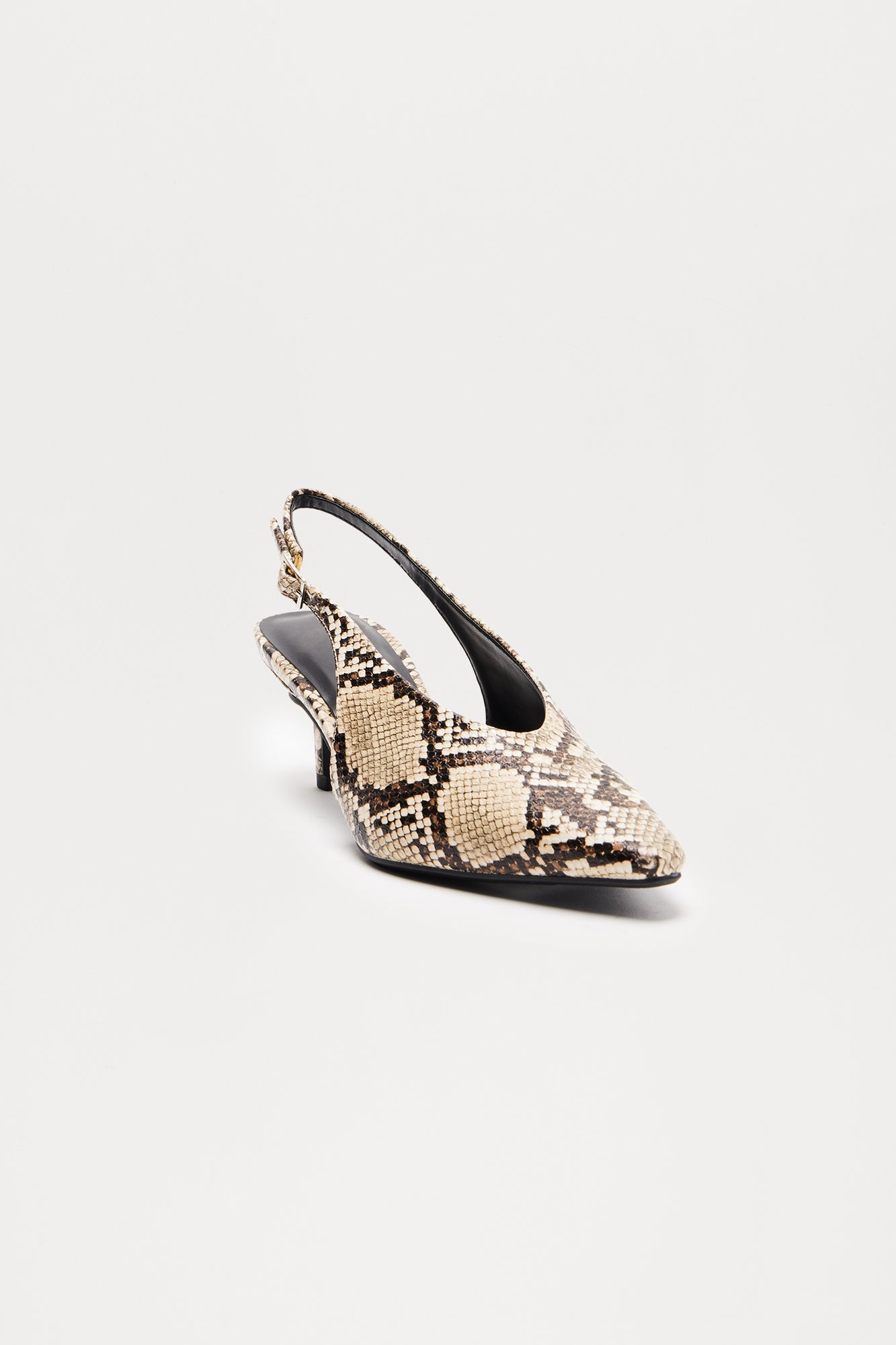Azuka Slingback Mid Heels Pumps - Beige/Brown - Image 3