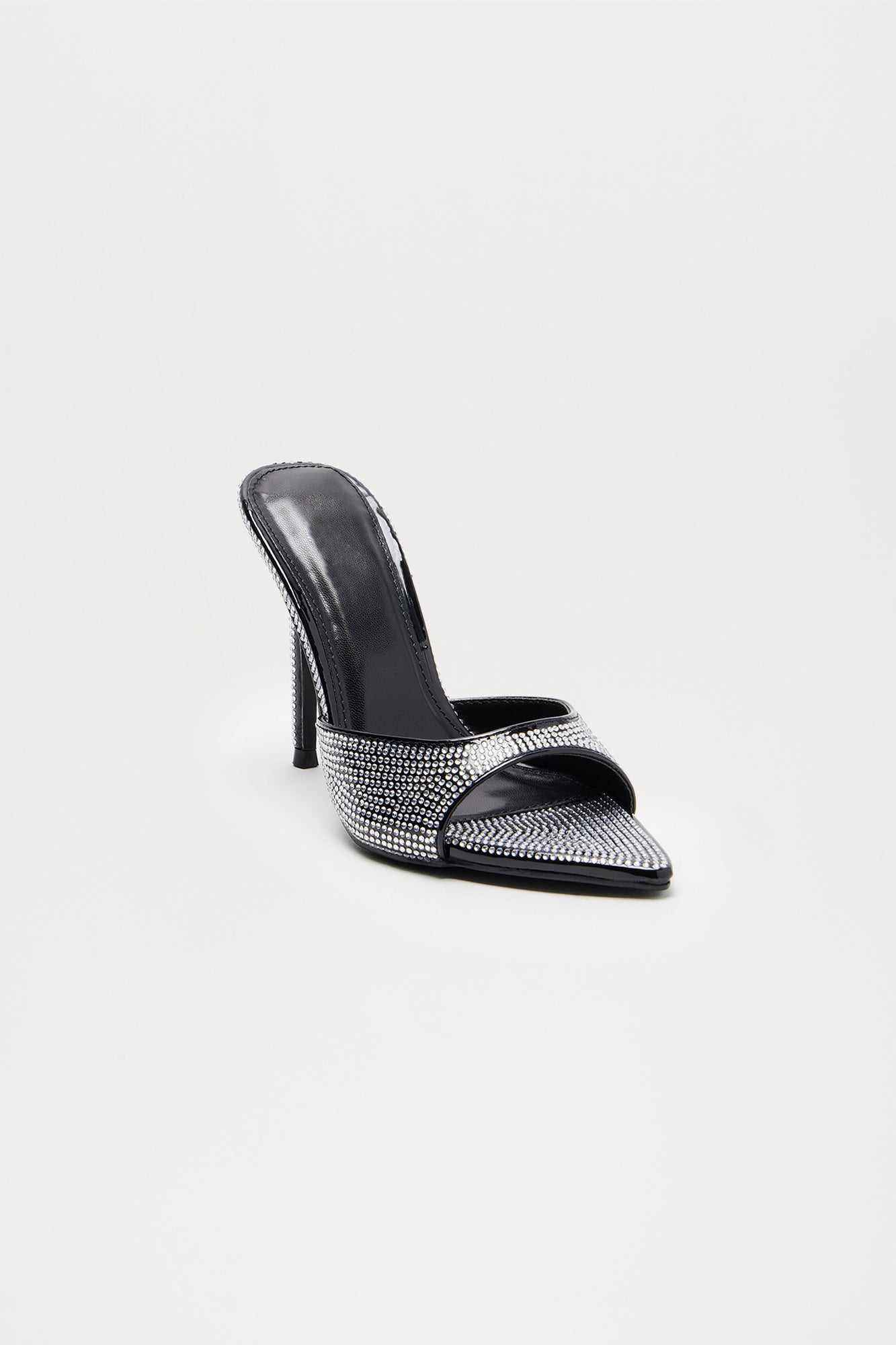 Clarisa Pointed Toe Embellished Mules - Black - Image 3