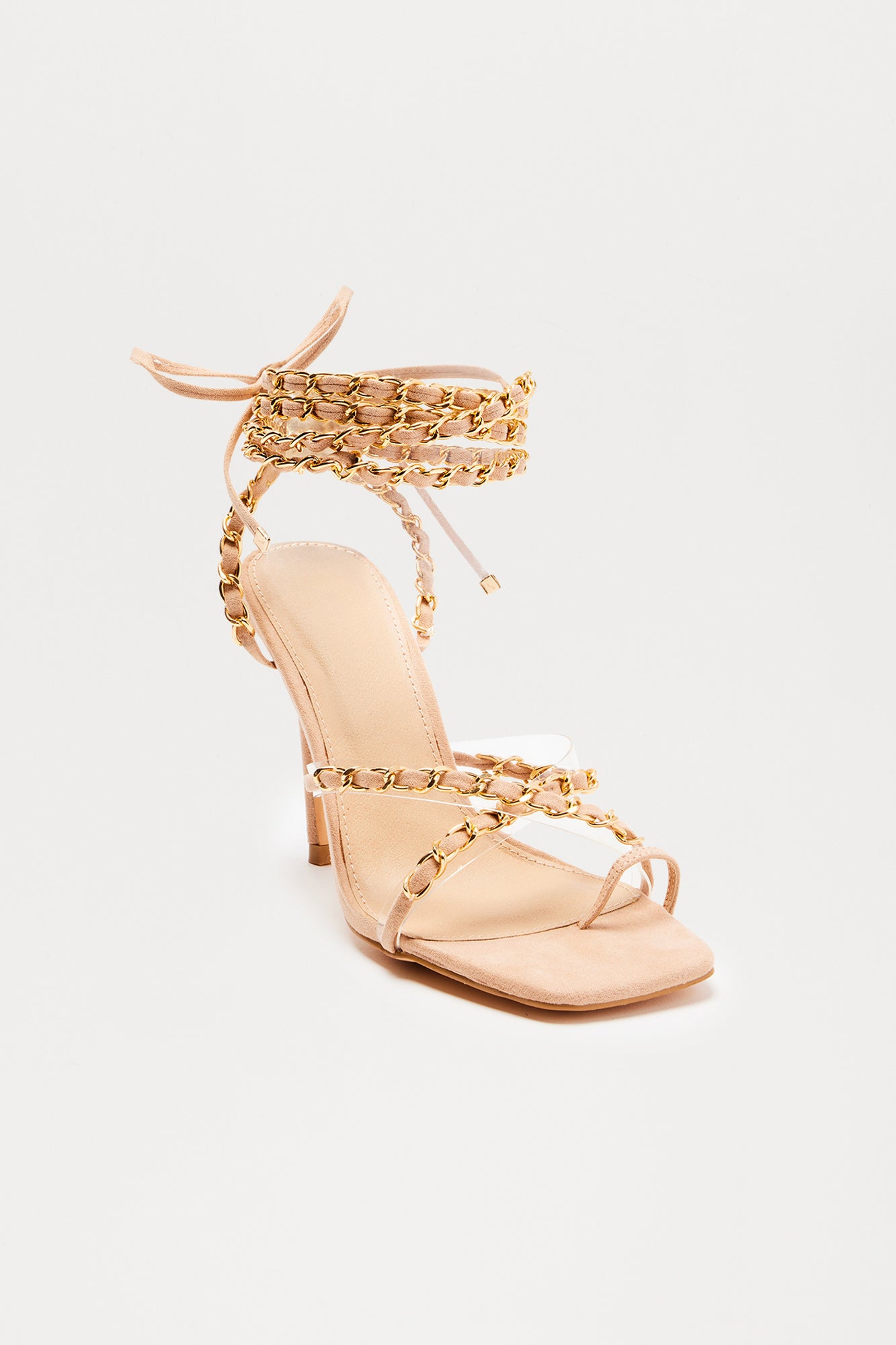 Hanson Chain Wrap Up Heels - Camel - Image 3
