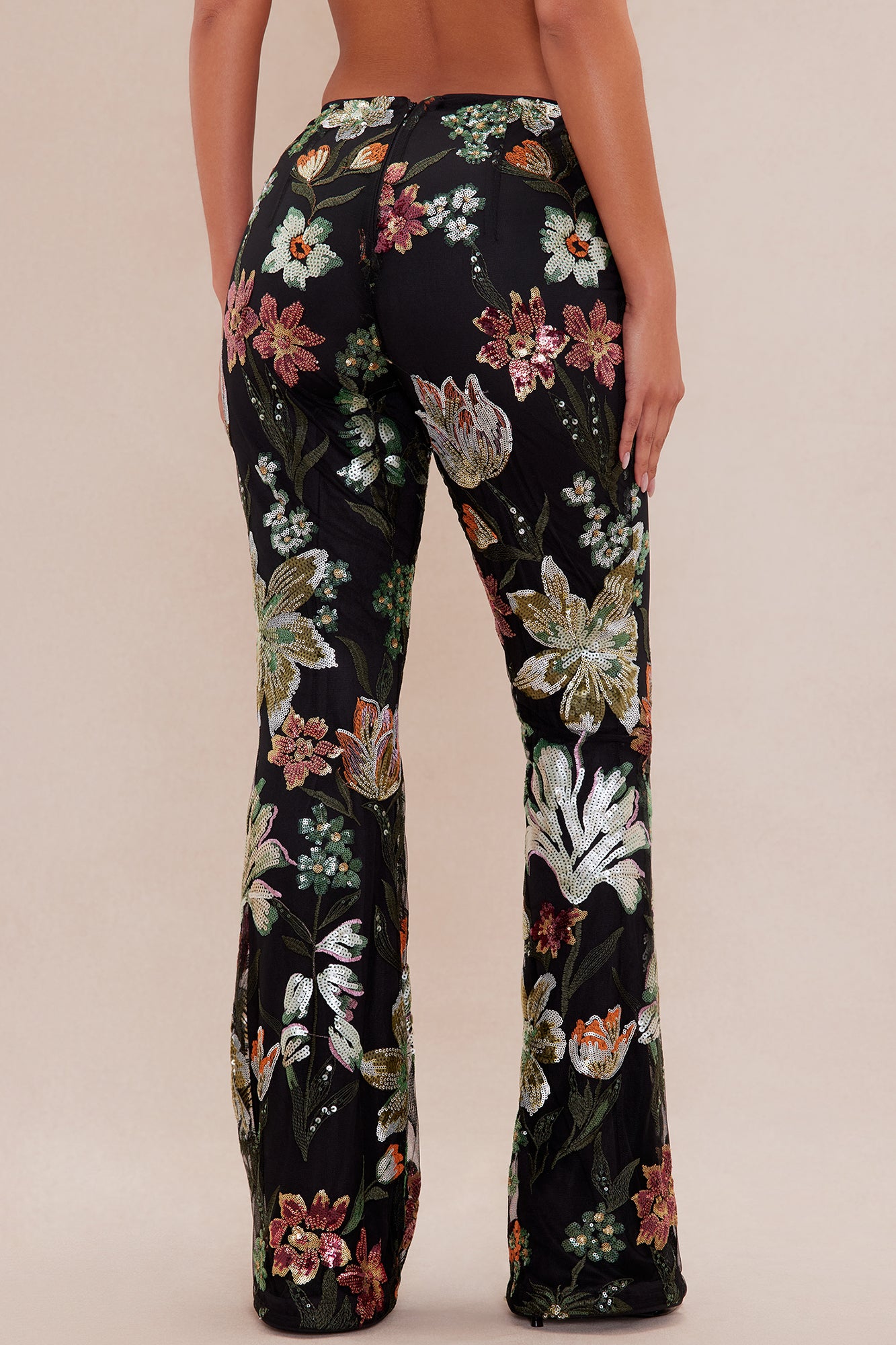 Florencia Embellished Flare Pant - Black/combo - Image 3
