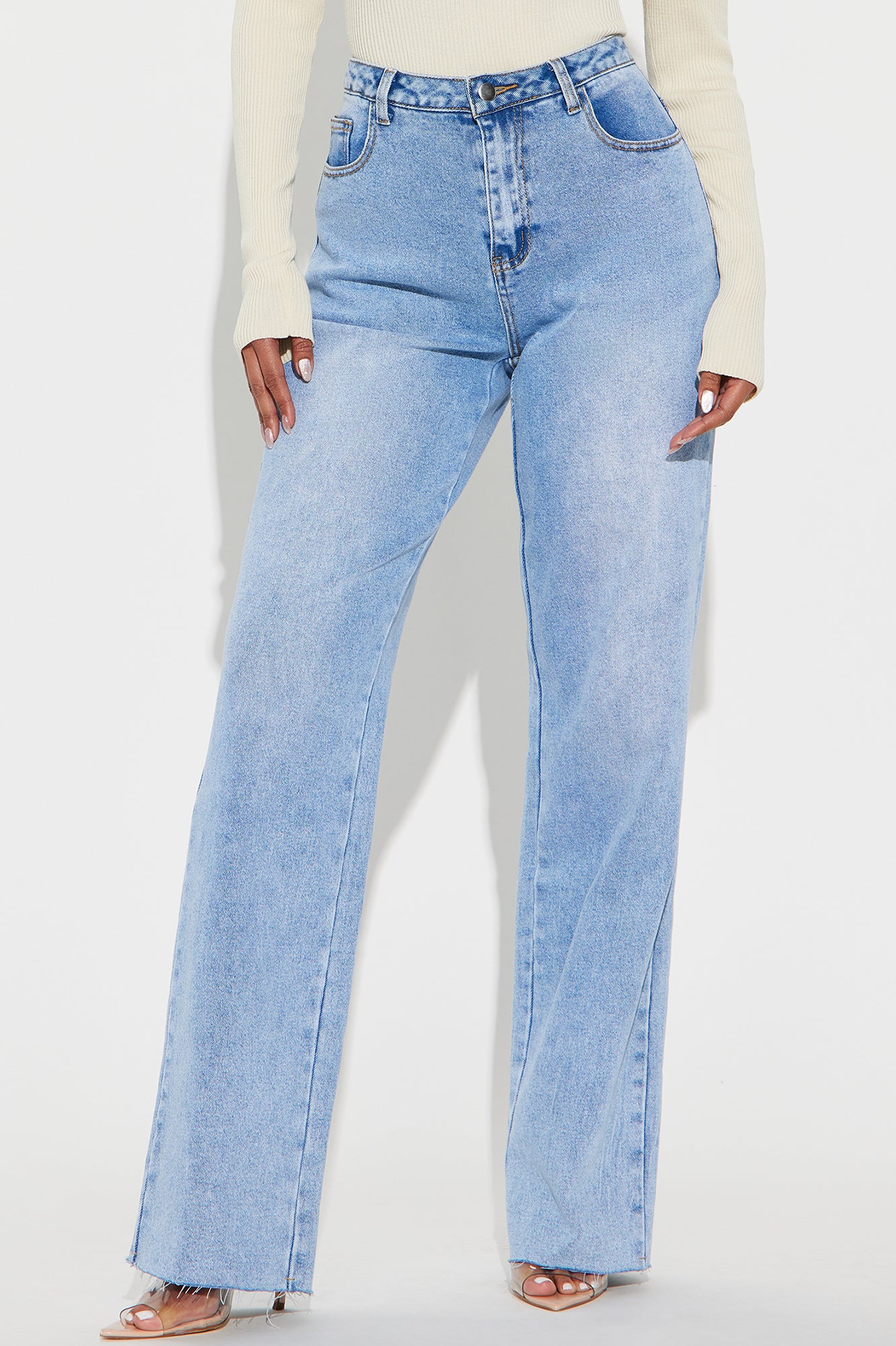 Tall Sameena Stretch Straight Leg Jeans - Light Wash - Image 3