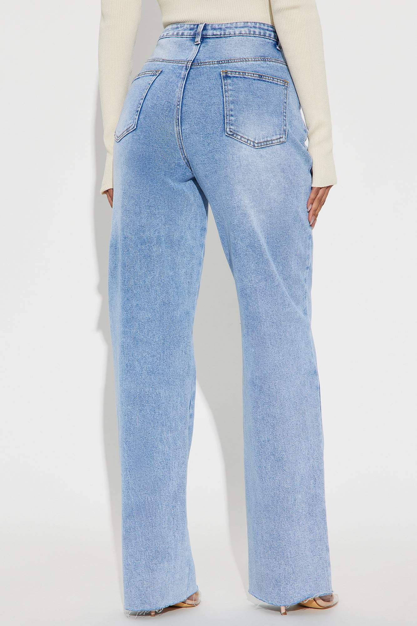 Tall Sameena Stretch Straight Leg Jeans - Light Wash - Image 4