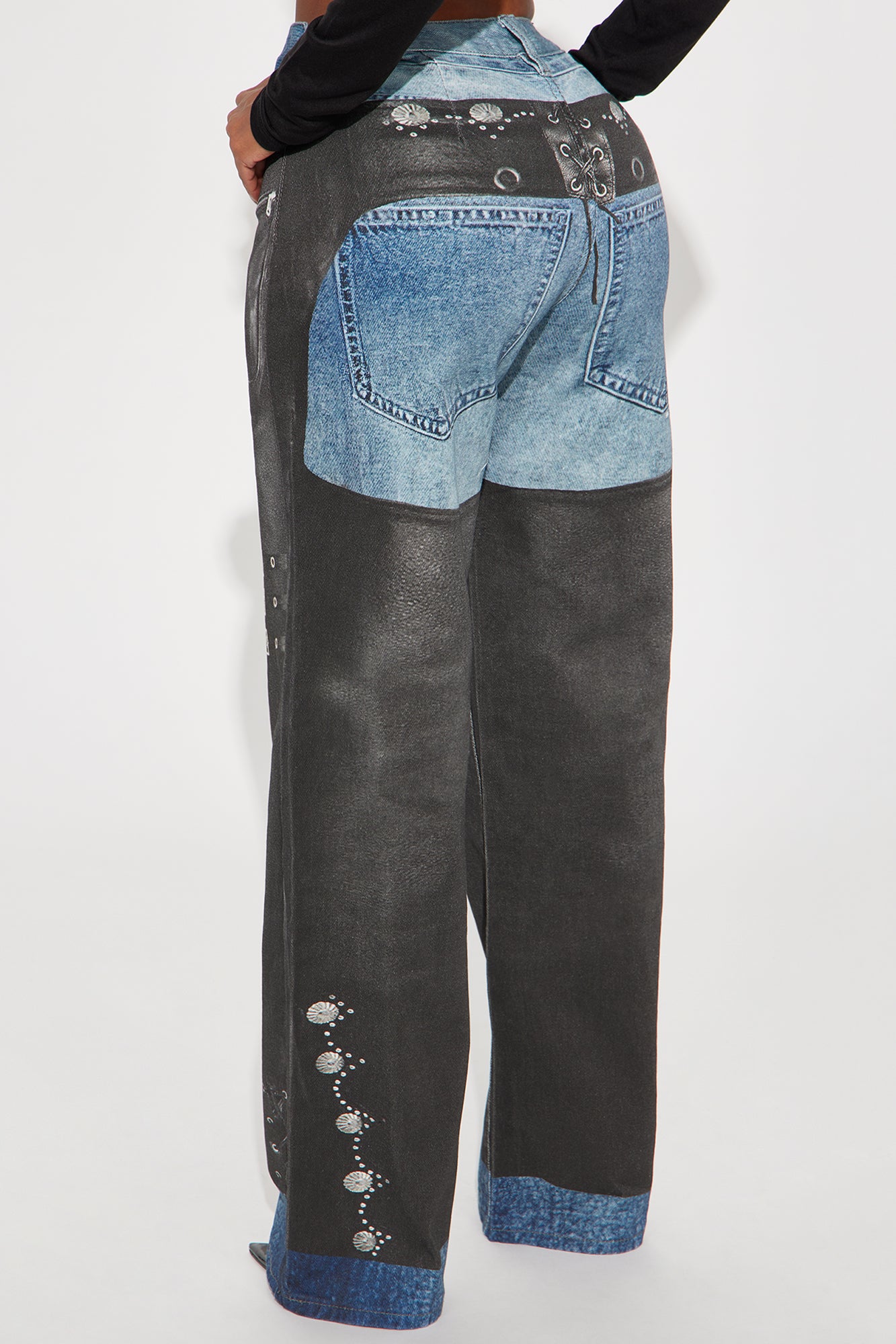 Born Tough Printed Straight Leg Jeans - Medium Wash - Image 3