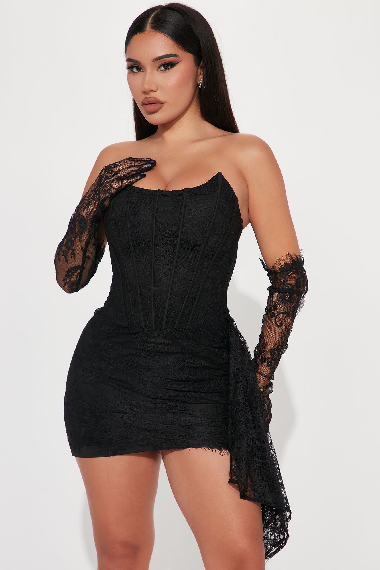 Always Sweet Corset Mini Dress Set - Black - Image 3