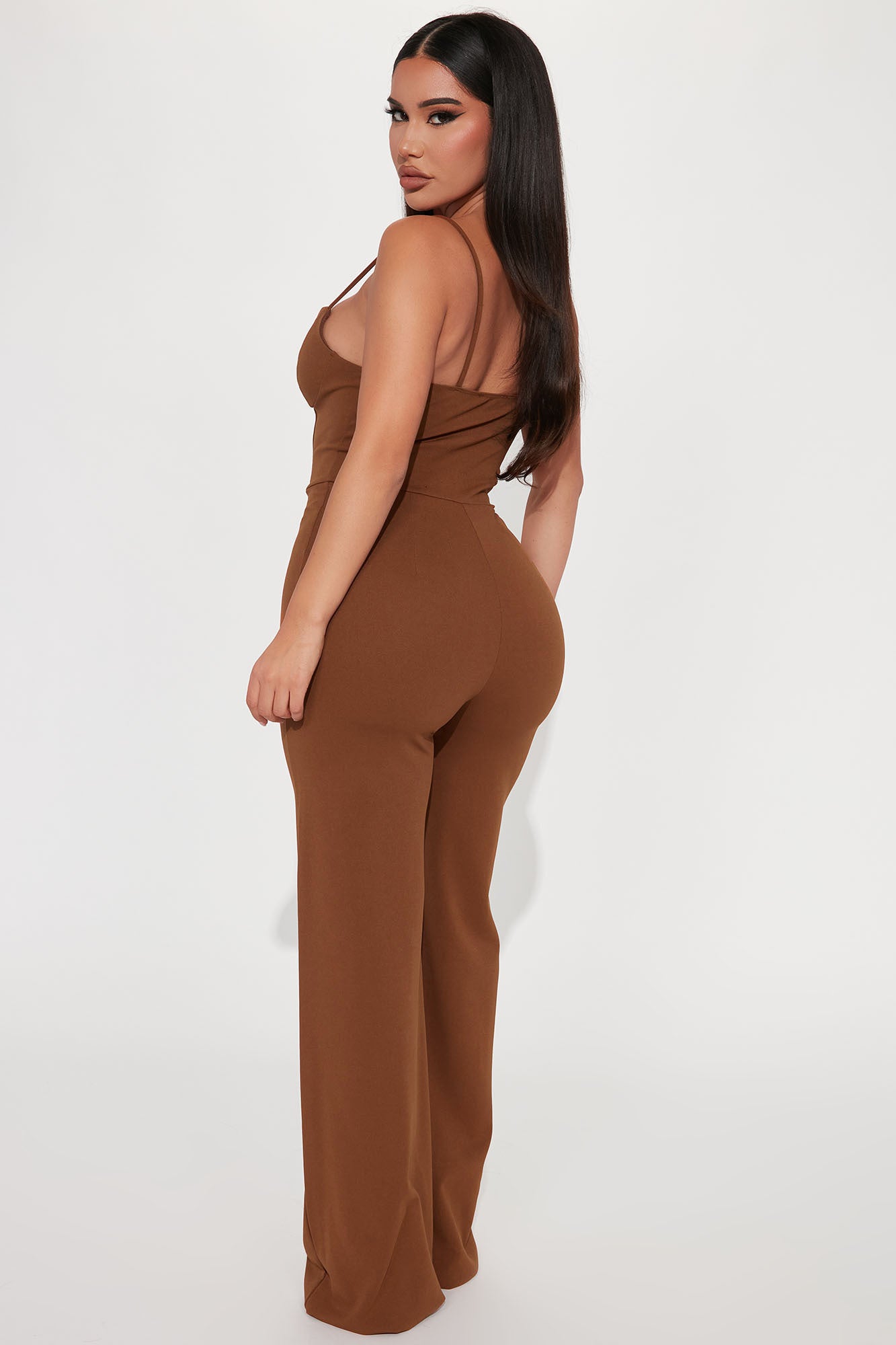Taking Notes Jumpsuit - Mocha - Image 3