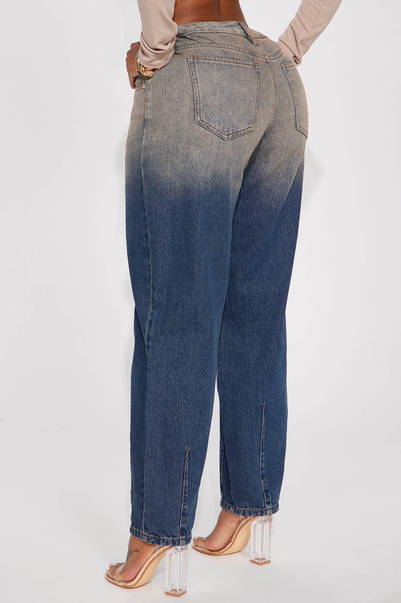 Done And Dusted Tinted Mom Jeans - Dark Wash - Image 3