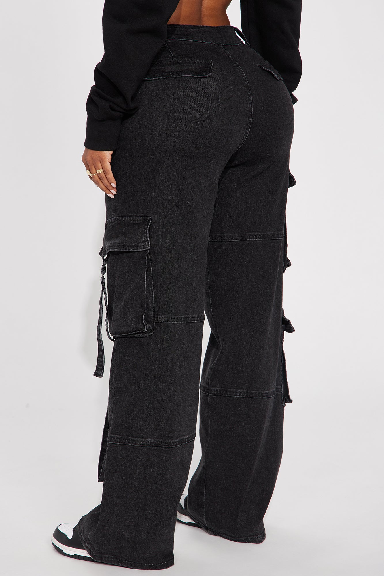 Desi Mineral Wash Cargo Pant - Black - Image 3