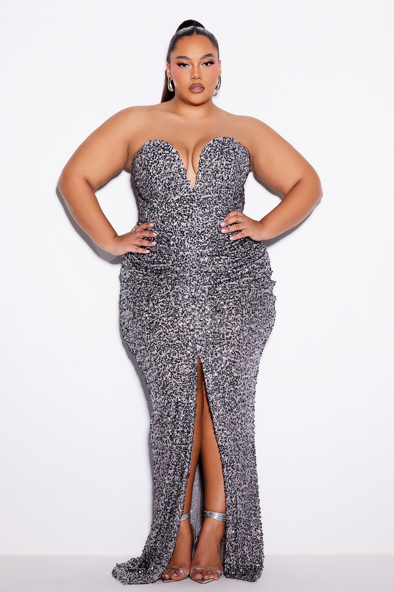 Main Event Sequin Skirt Set - Grey - Image 10