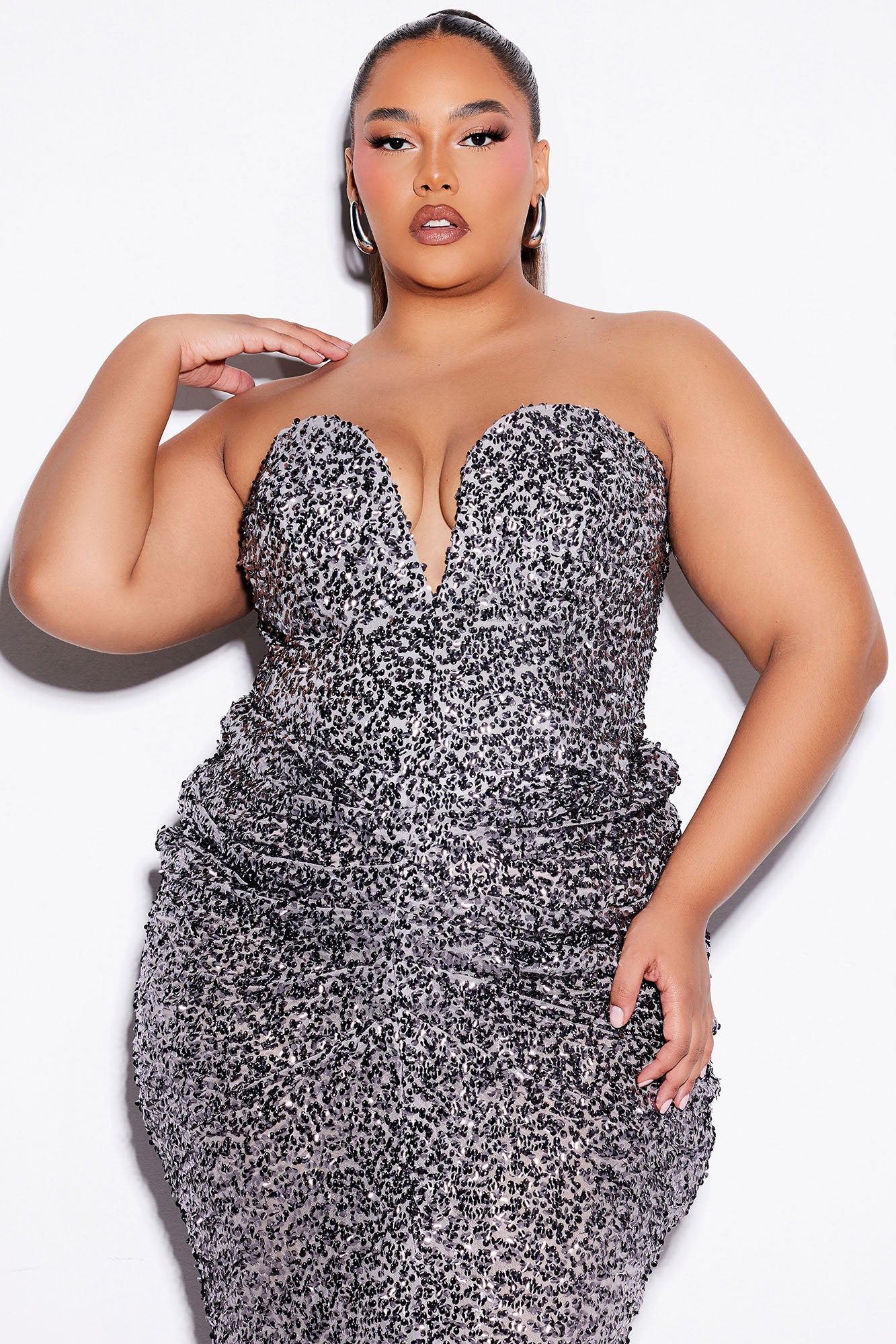 Main Event Sequin Skirt Set - Grey - Image 11