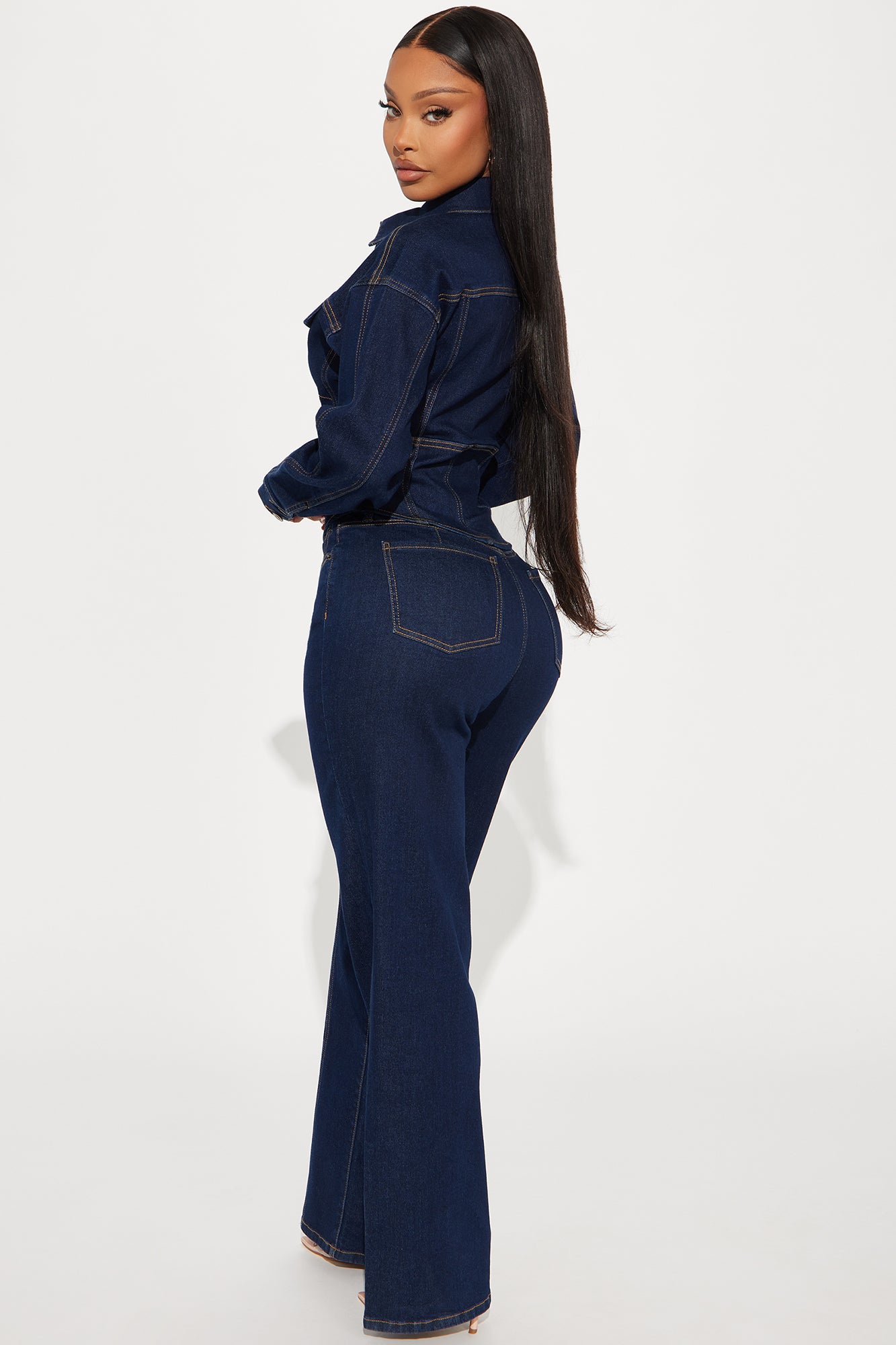 Nessa Denim Pant Set - Dark Wash - Image 3