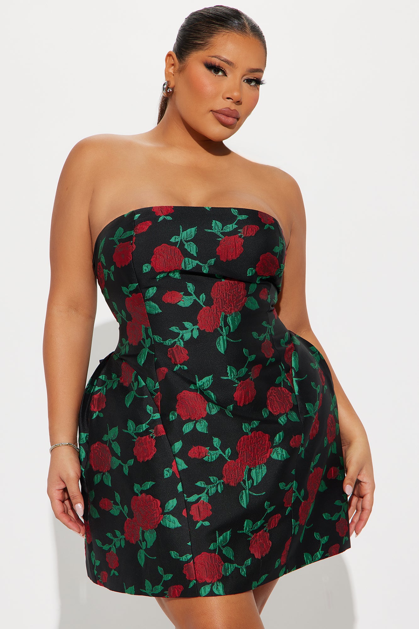 Agora Hills Floral Mini Dress - Black/Red - Image 4