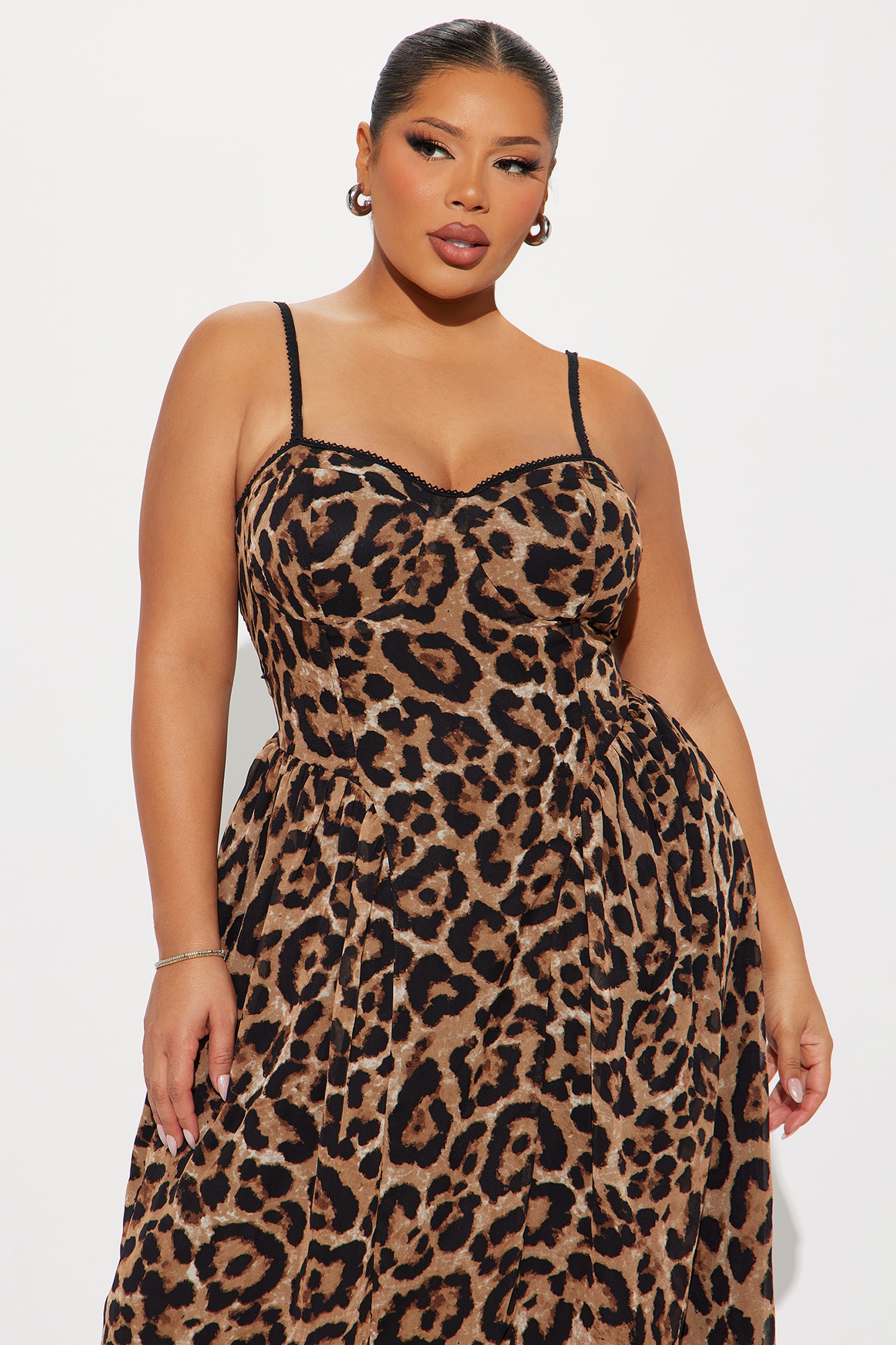 Dominique A Line Leopard Maxi Dress - Leopard - Image 5