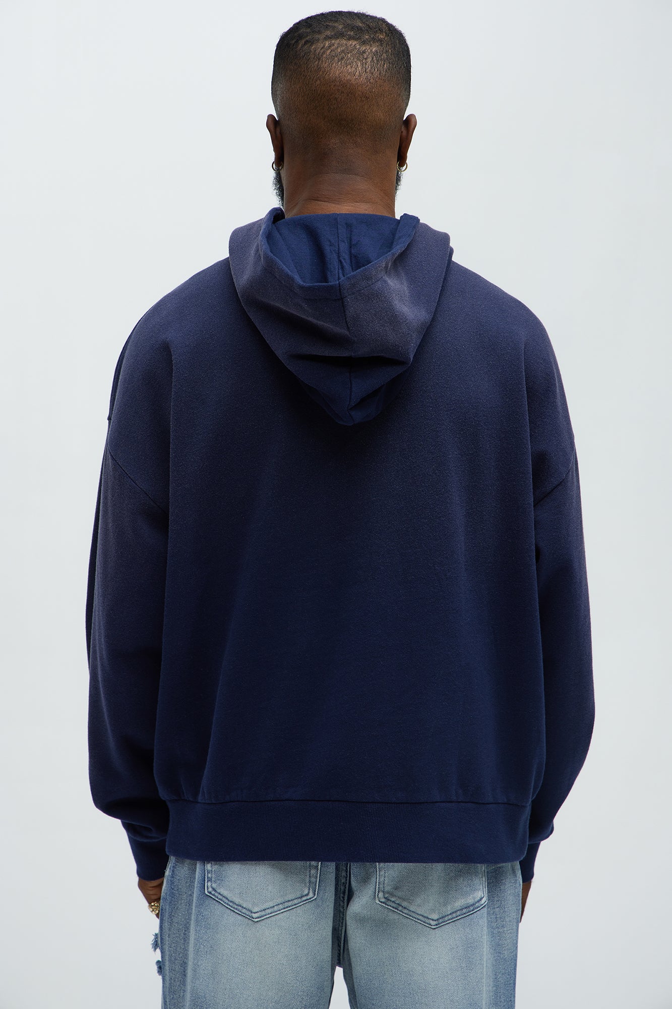 Tyson Saints And Sinners Oversized Hoodie - Navy - Image 3