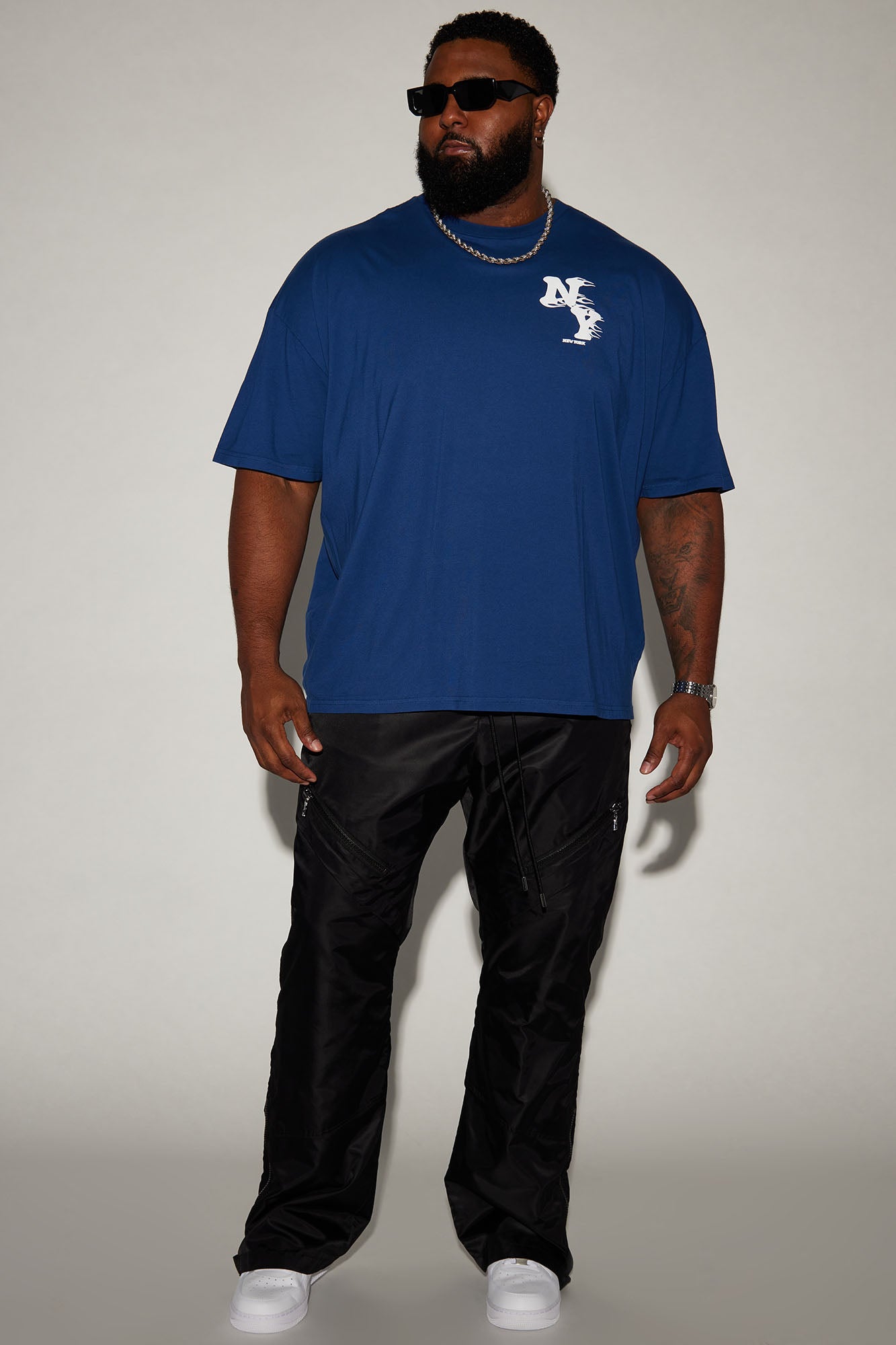 New York On Fire Oversized Short Sleeve Tee - Blue - Image 6