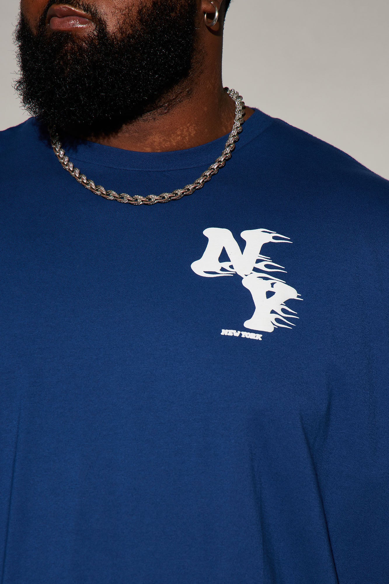 New York On Fire Oversized Short Sleeve Tee - Blue - Image 7