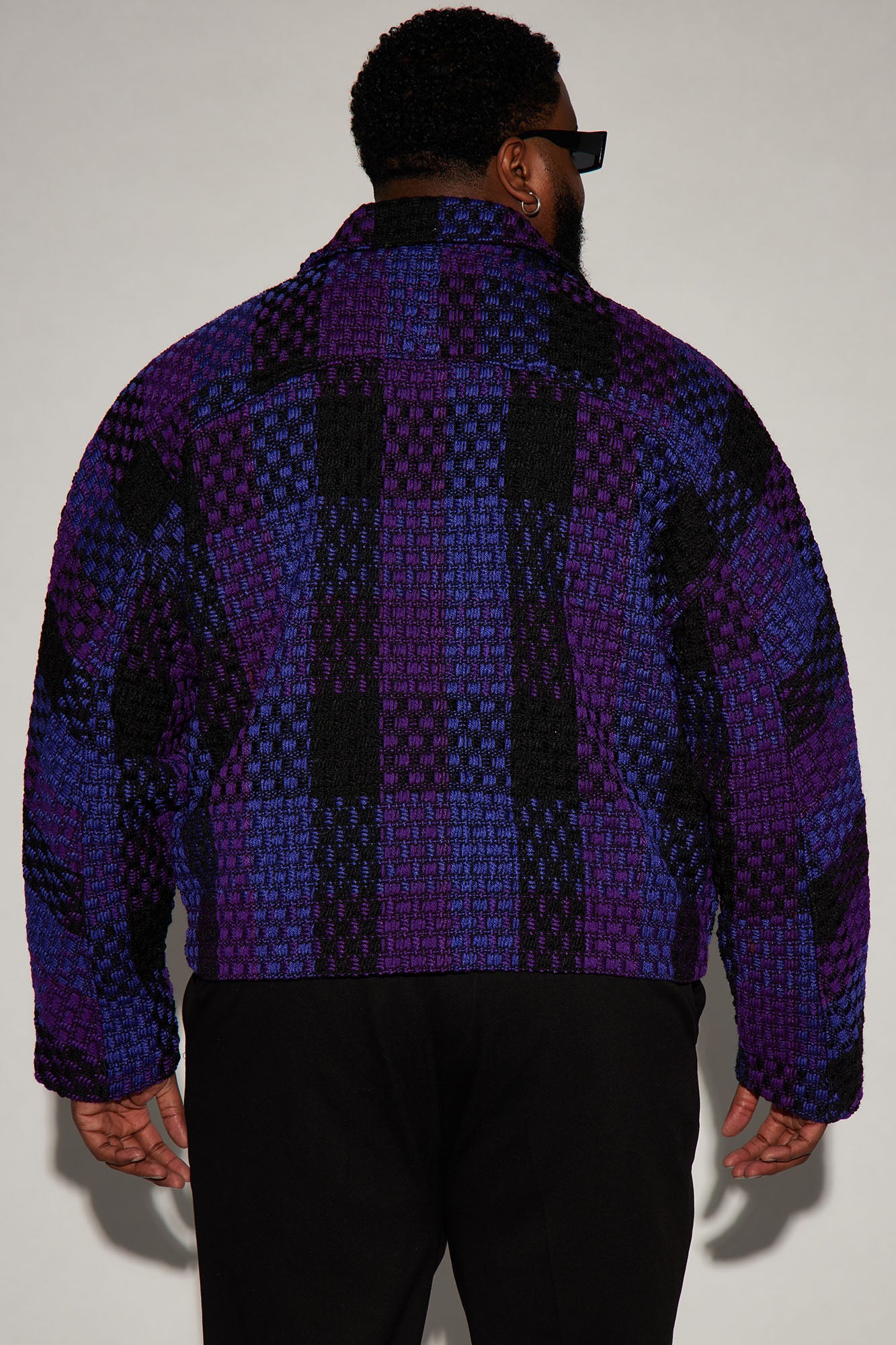 Beverly Tweed Cropped Chore Jacket - Purple/combo - Image 7