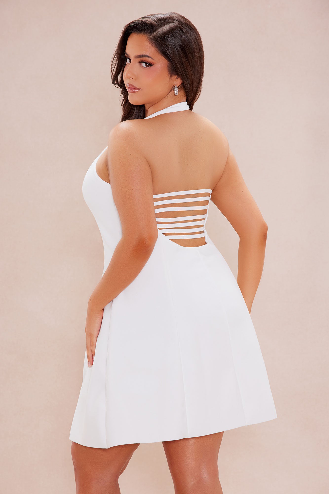 Brooke Bandage A Line Mini Dress - White - Image 8