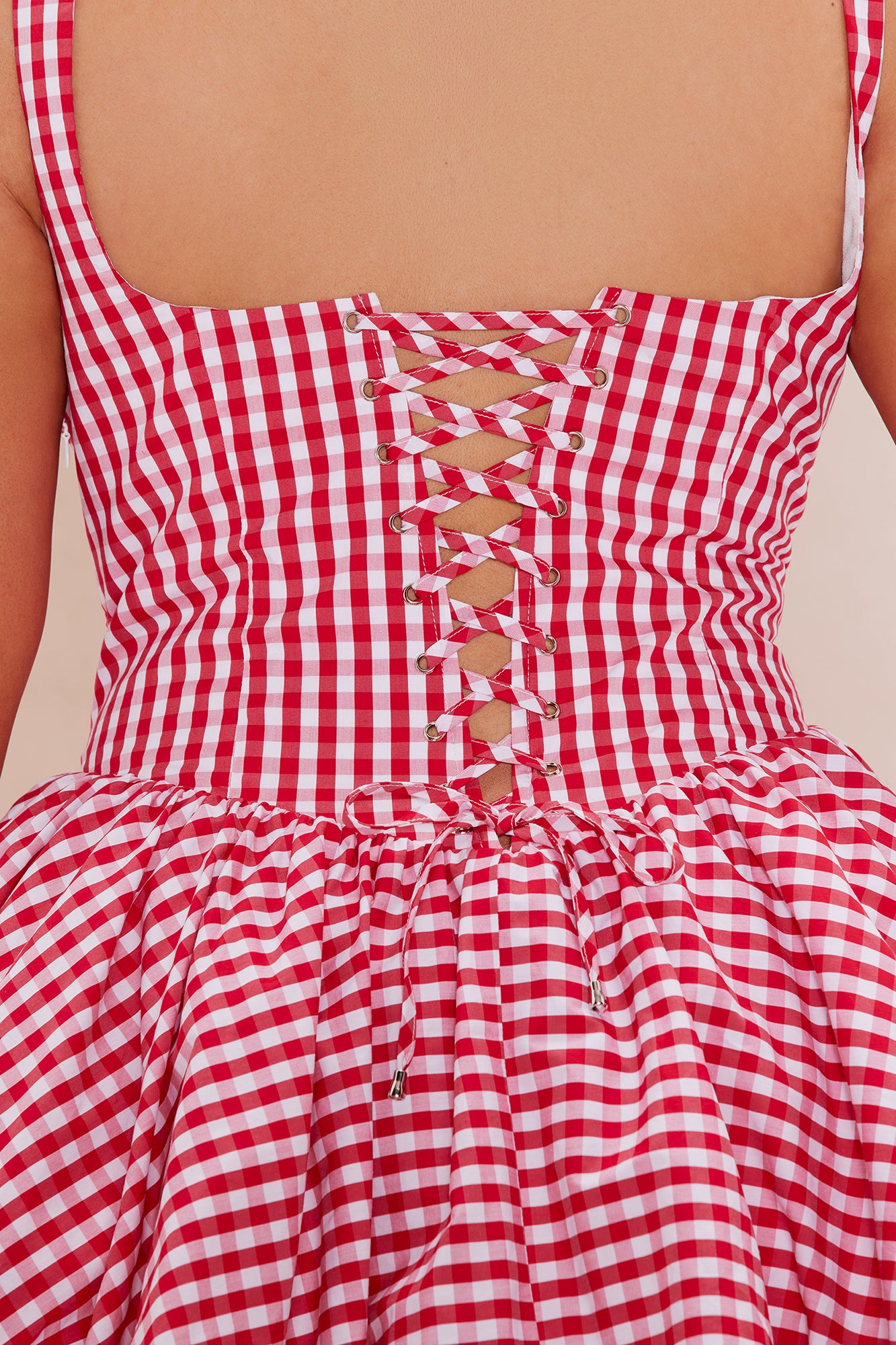 Austin Poplin Mini Dress - Red/White - Image 8