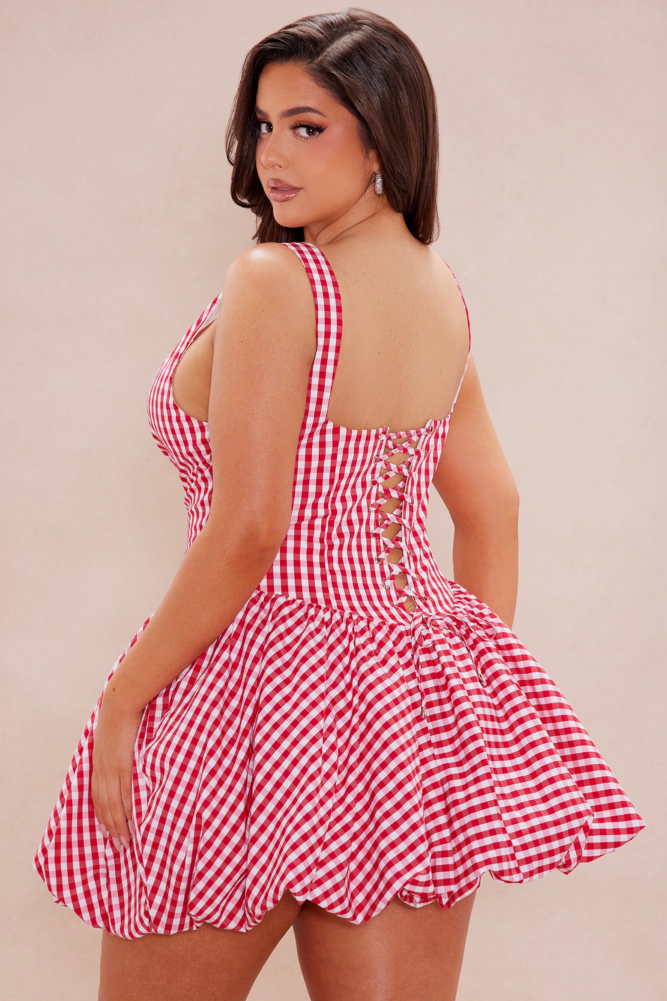 Austin Poplin Mini Dress - Red/White - Image 9