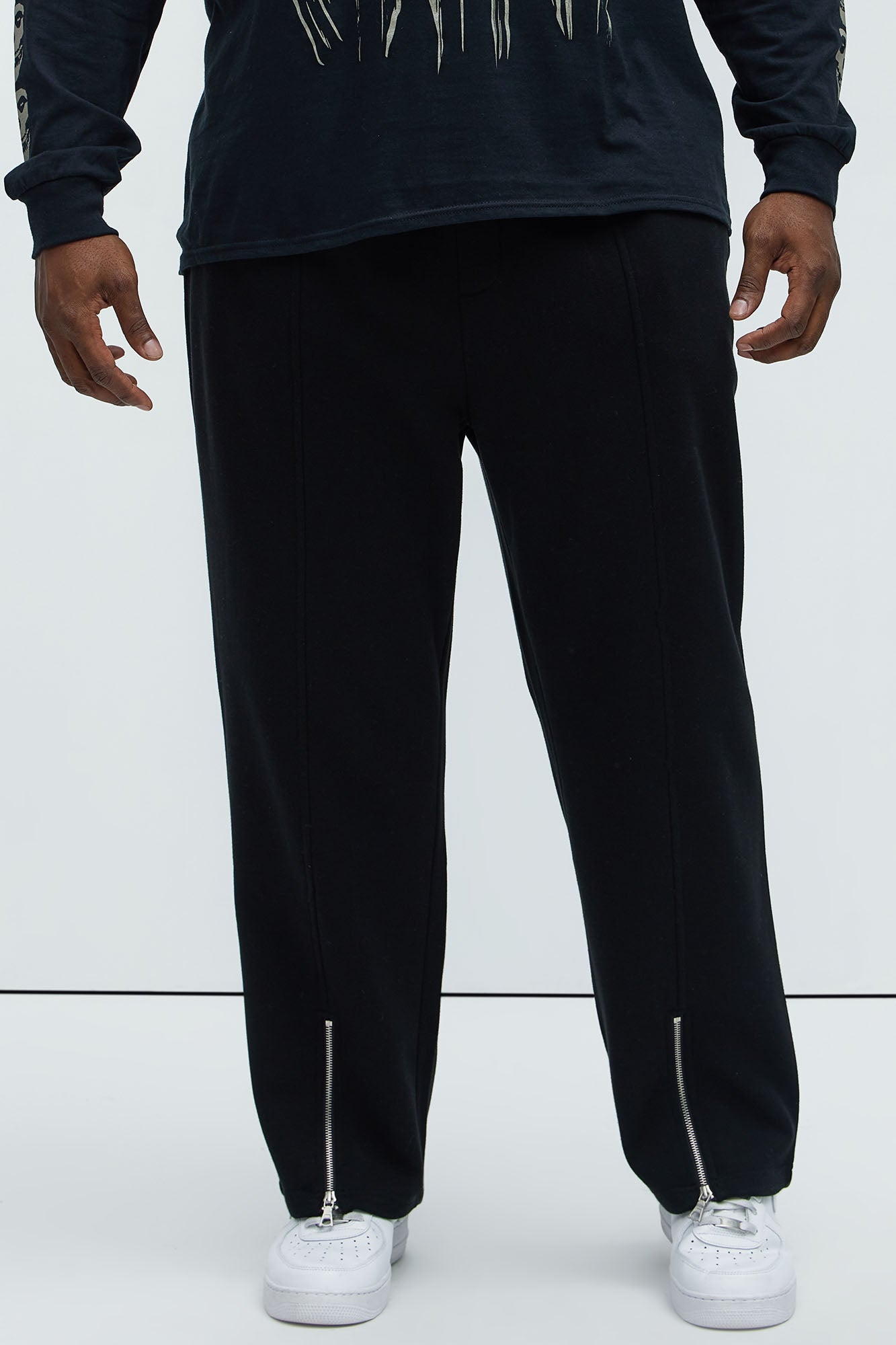 Tyson Elm Zip Hem Straight Sweatpants - Black - Image 6