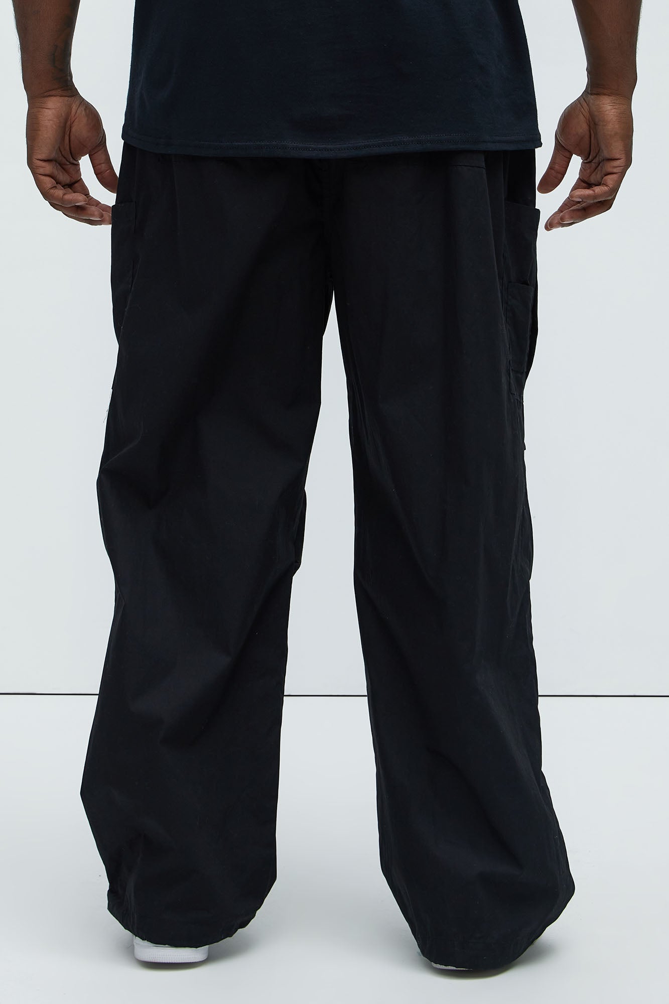 Go Big Baggy Parachute Joggers - Black - Image 9