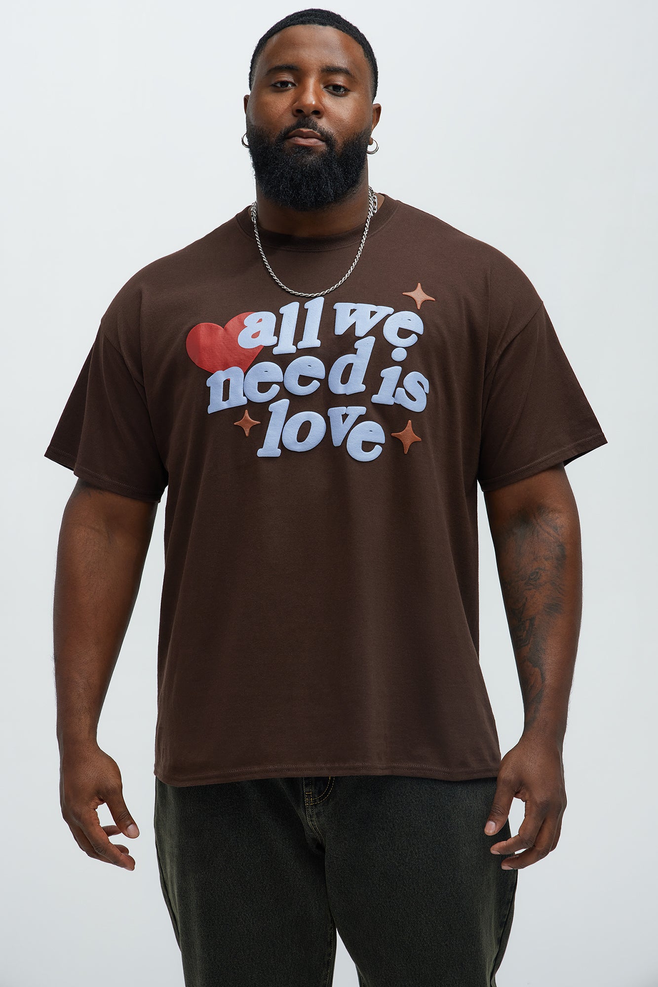 All We Need Is Love Short Sleeve Tee - Chocolate - Image 4