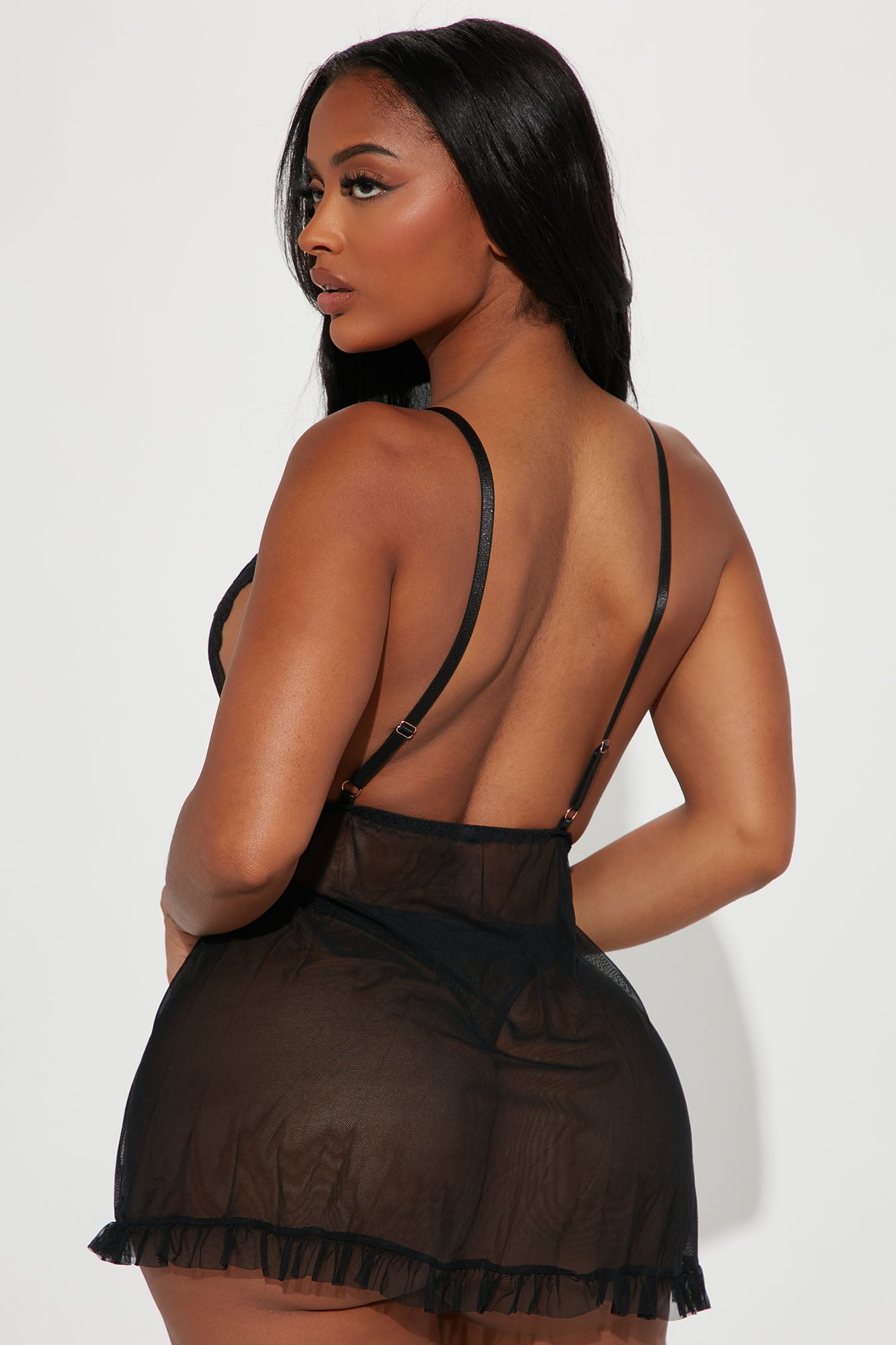 Stop Calling Lace Babydoll - Black - Image 3