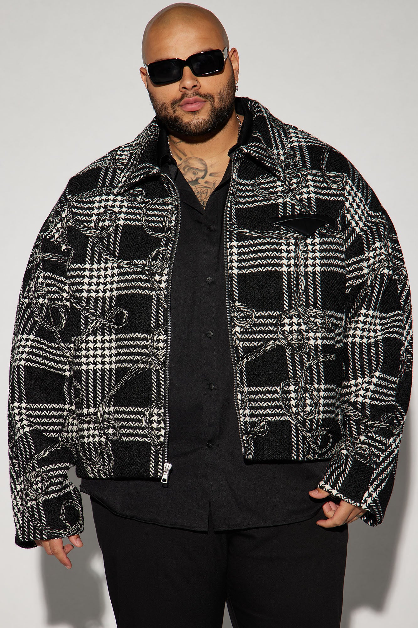 YSME Cropped Work Jacket - Black/combo - Image 5