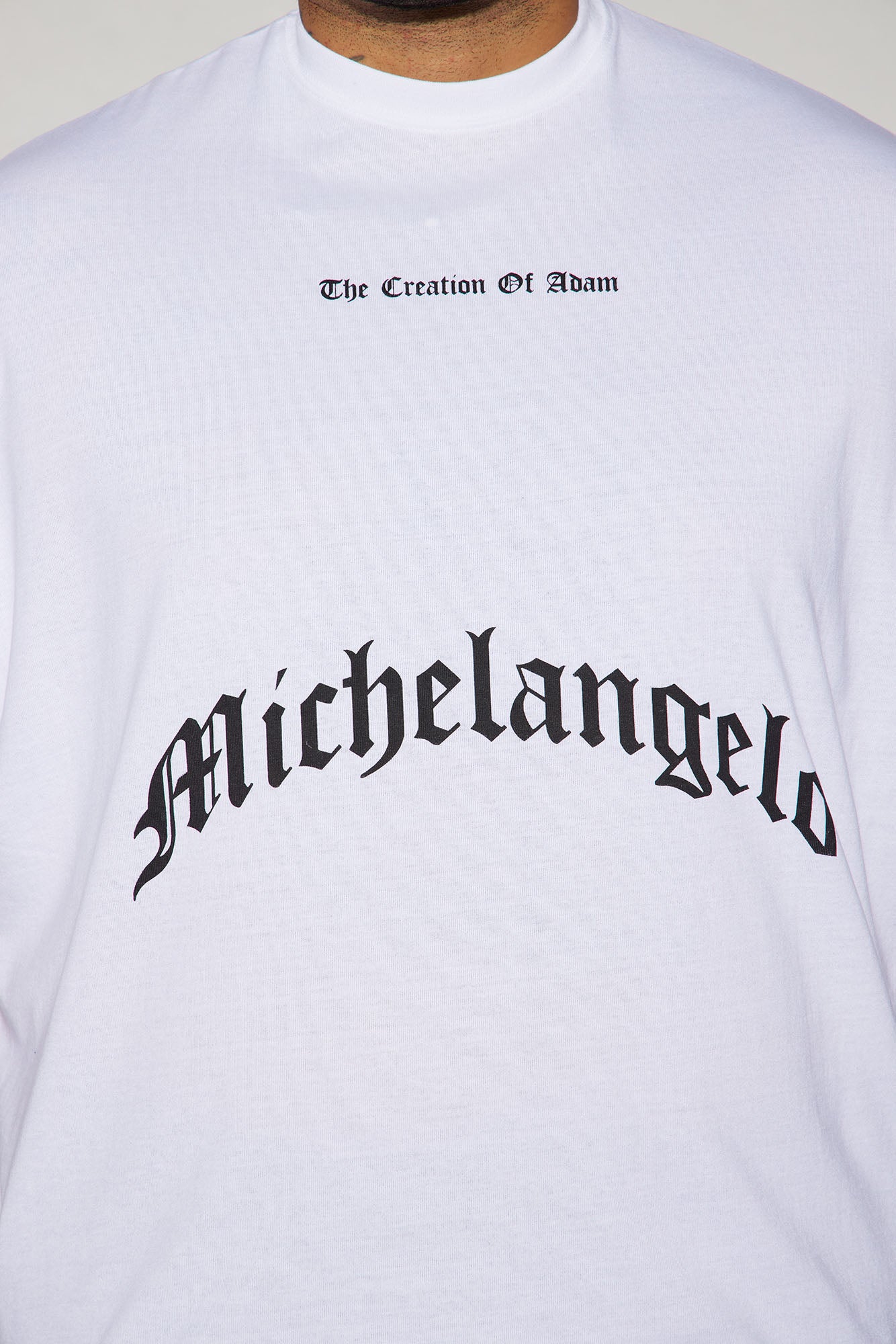 Creation Of Michelangelo Oversized Short Sleeve Tee - White - Image 8