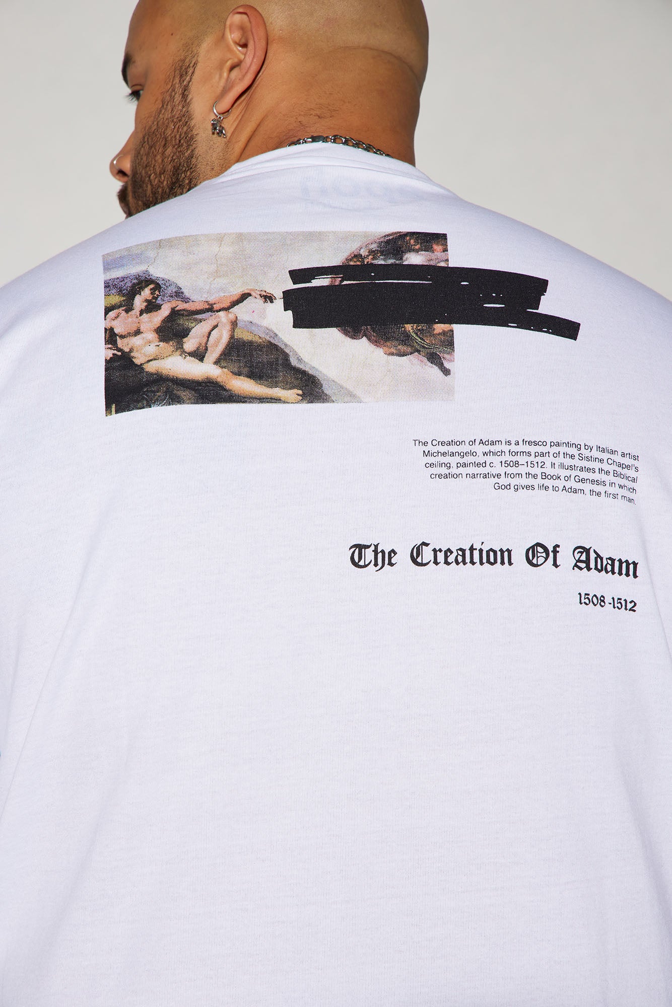 Creation Of Michelangelo Oversized Short Sleeve Tee - White - Image 10
