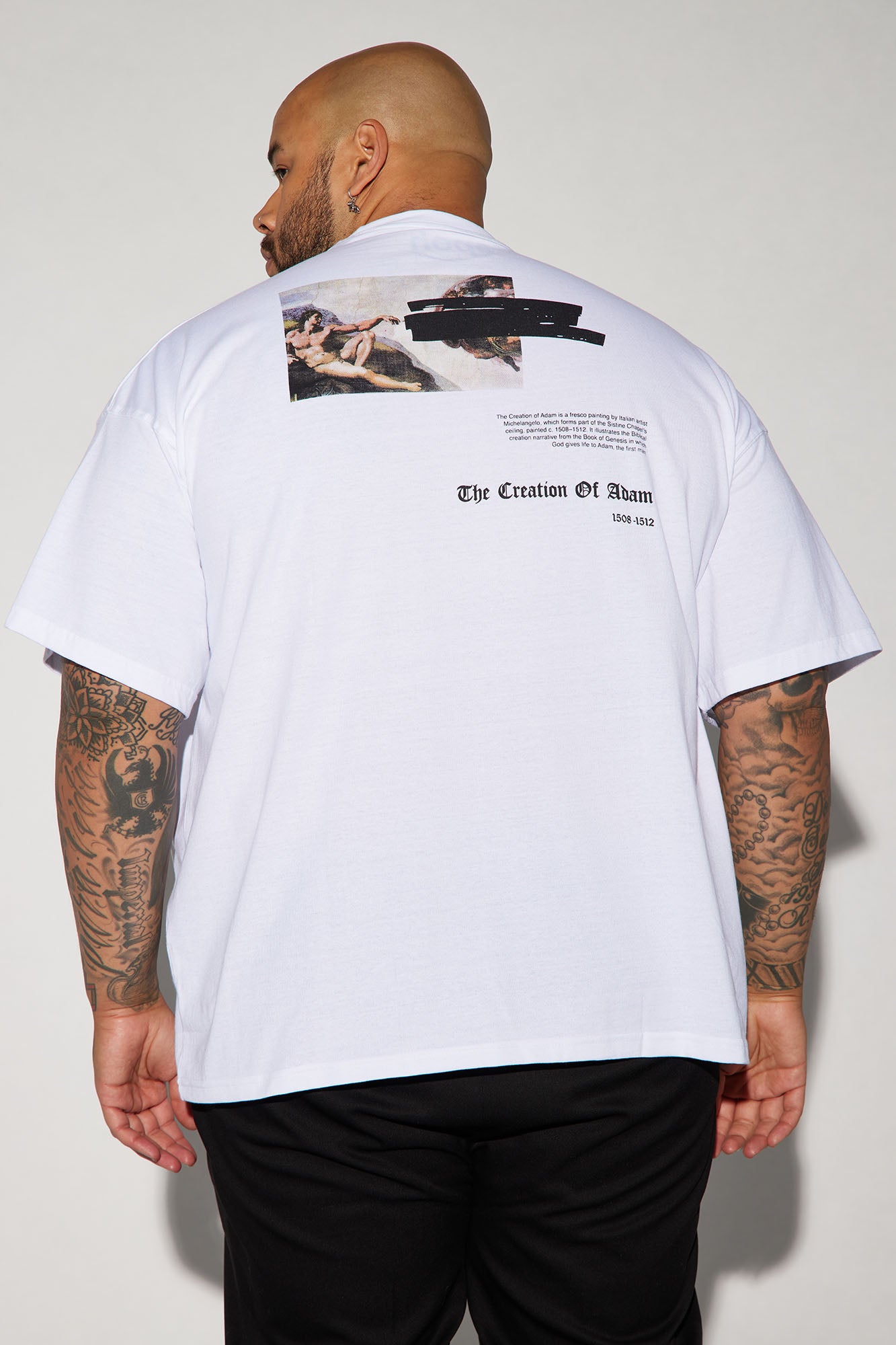 Creation Of Michelangelo Oversized Short Sleeve Tee - White - Image 6