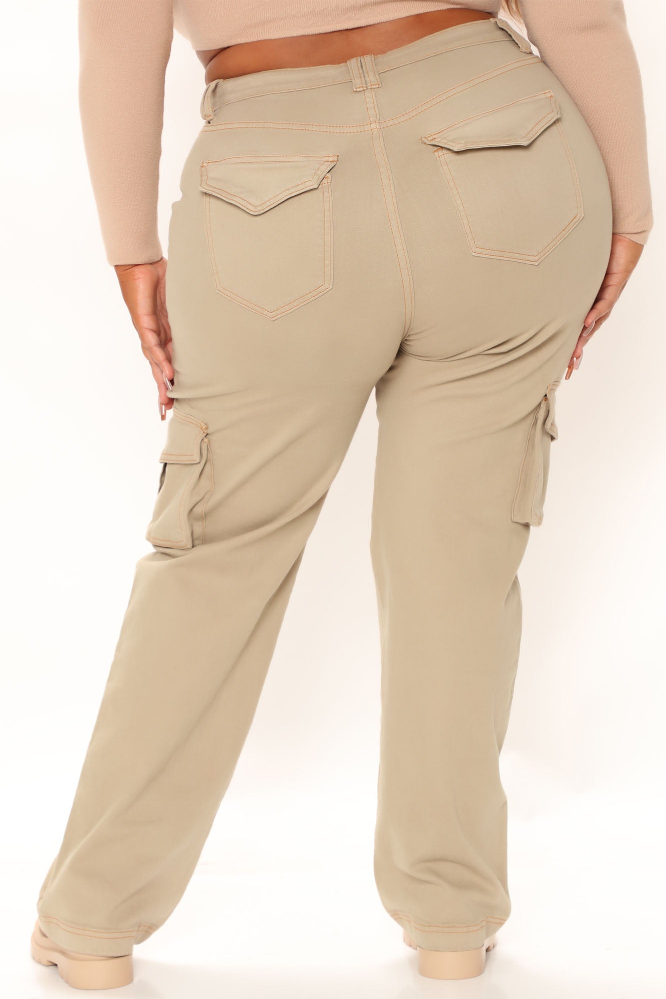 Won't Be Knocked Down Cargo Boyfriend Jeans - Khaki - Image 8