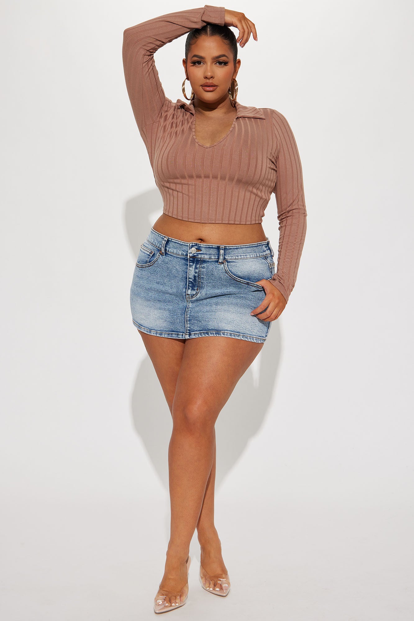 The OG Denim Micro Mini Skirt - Light Wash - Image 5