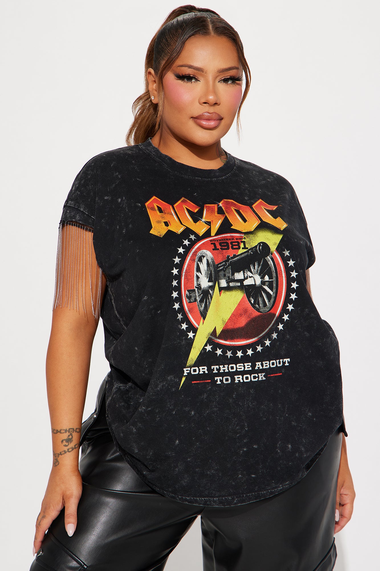 ACDC Fringe Graphic Tee - Black - Image 5