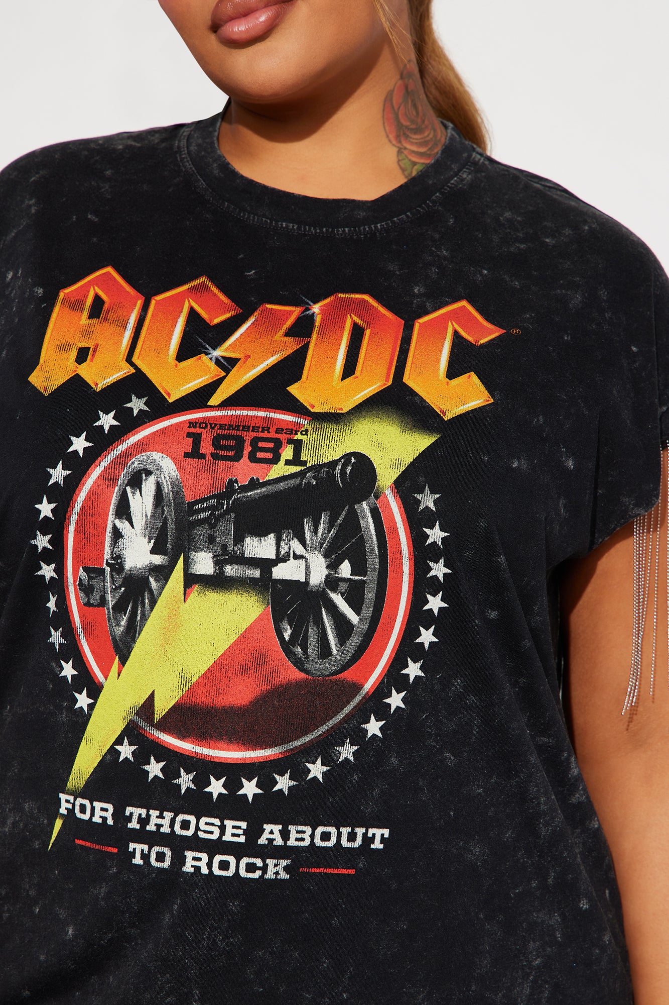 ACDC Fringe Graphic Tee - Black - Image 7