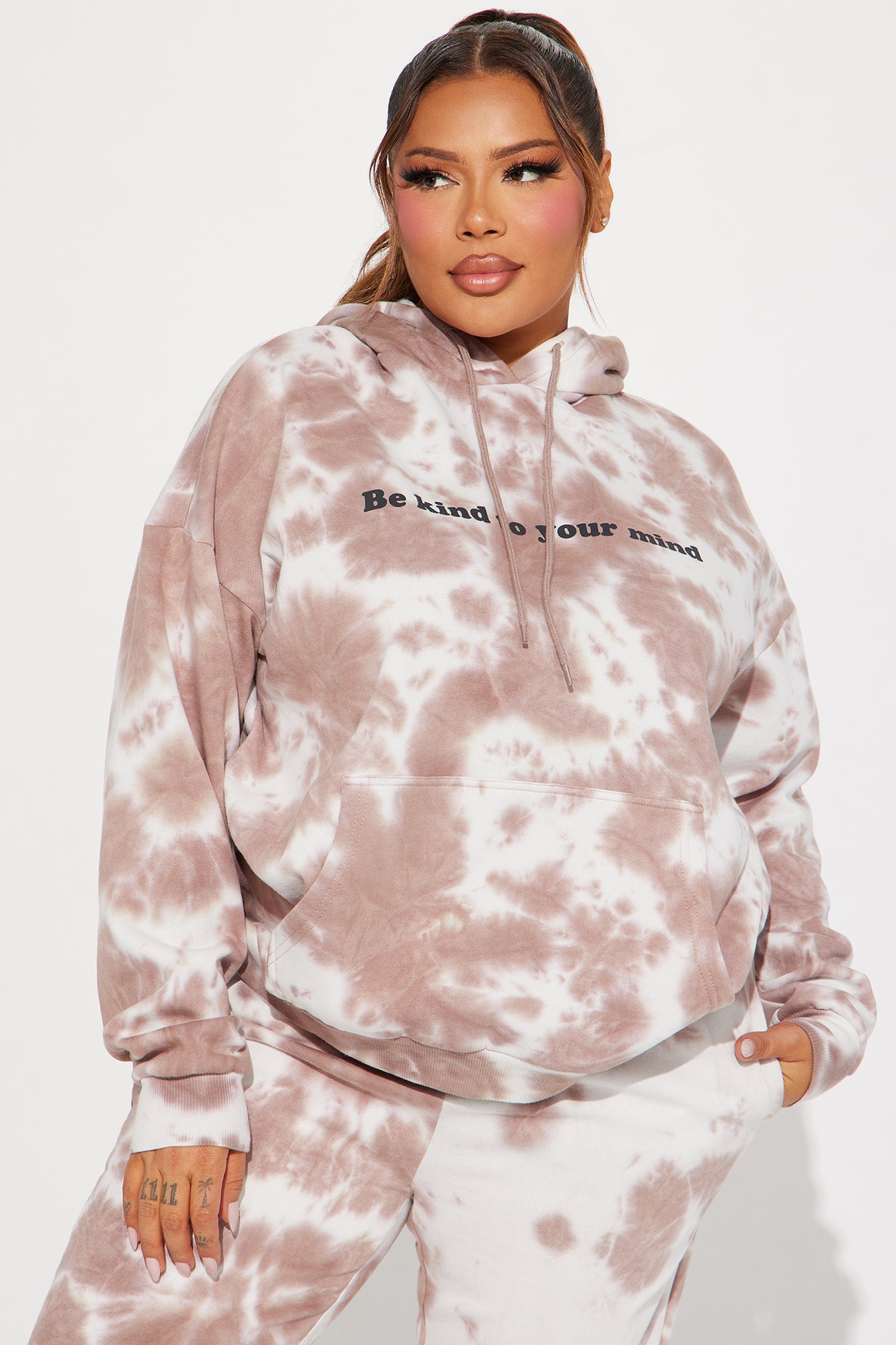 Be Kind Tie Dye Jogger Set - Mocha/combo - Image 8