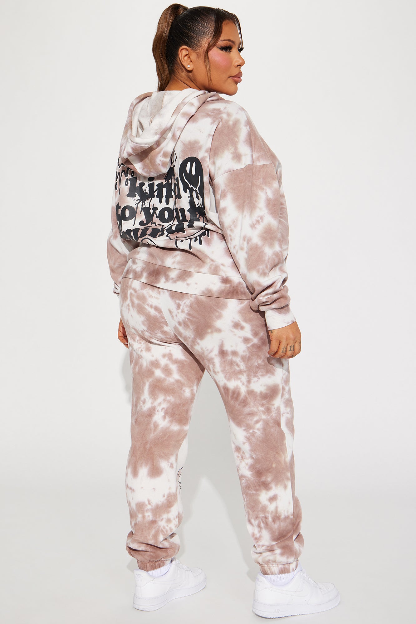 Be Kind Tie Dye Jogger Set - Mocha/combo - Image 11