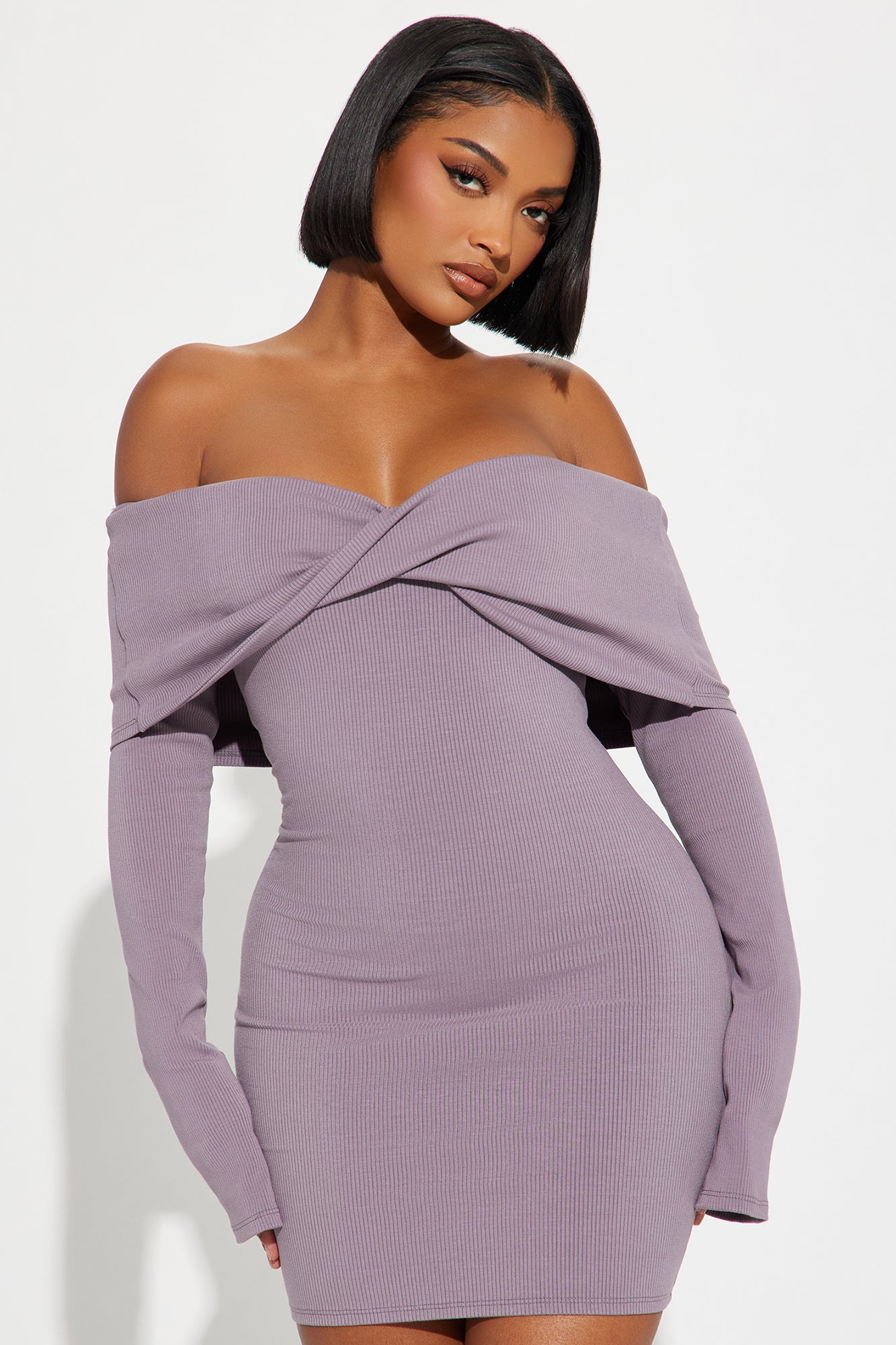 Vivianna Snatched Mini Dress - Bark Brown - Image 3