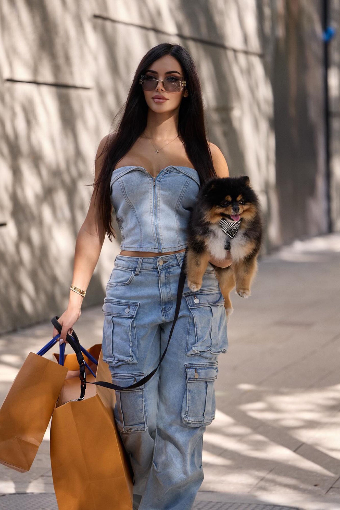 Ciara Denim Pant Set - Light Wash - Image 6