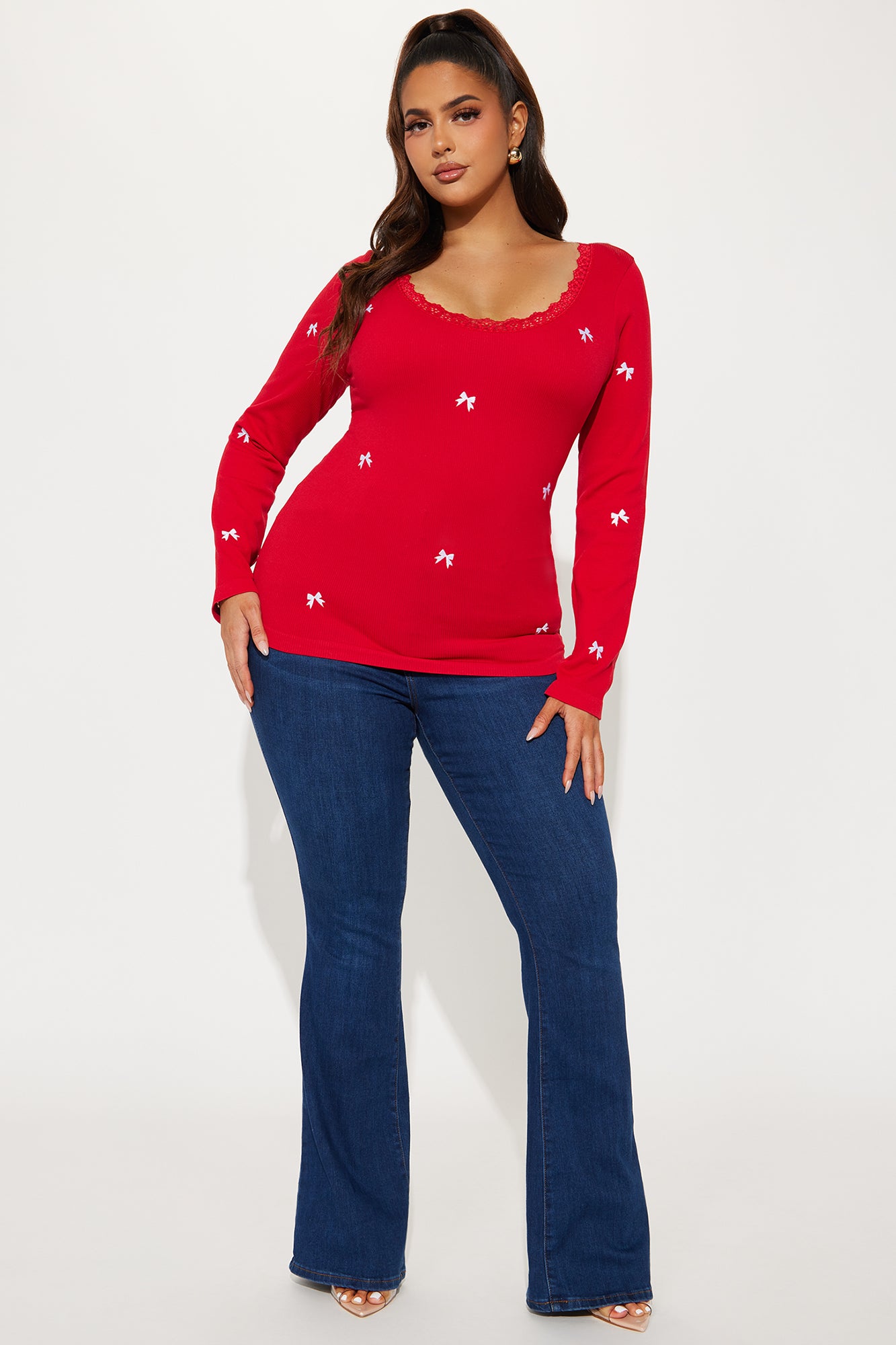 Sweet Moments Seamless Bow Top - Red - Image 5