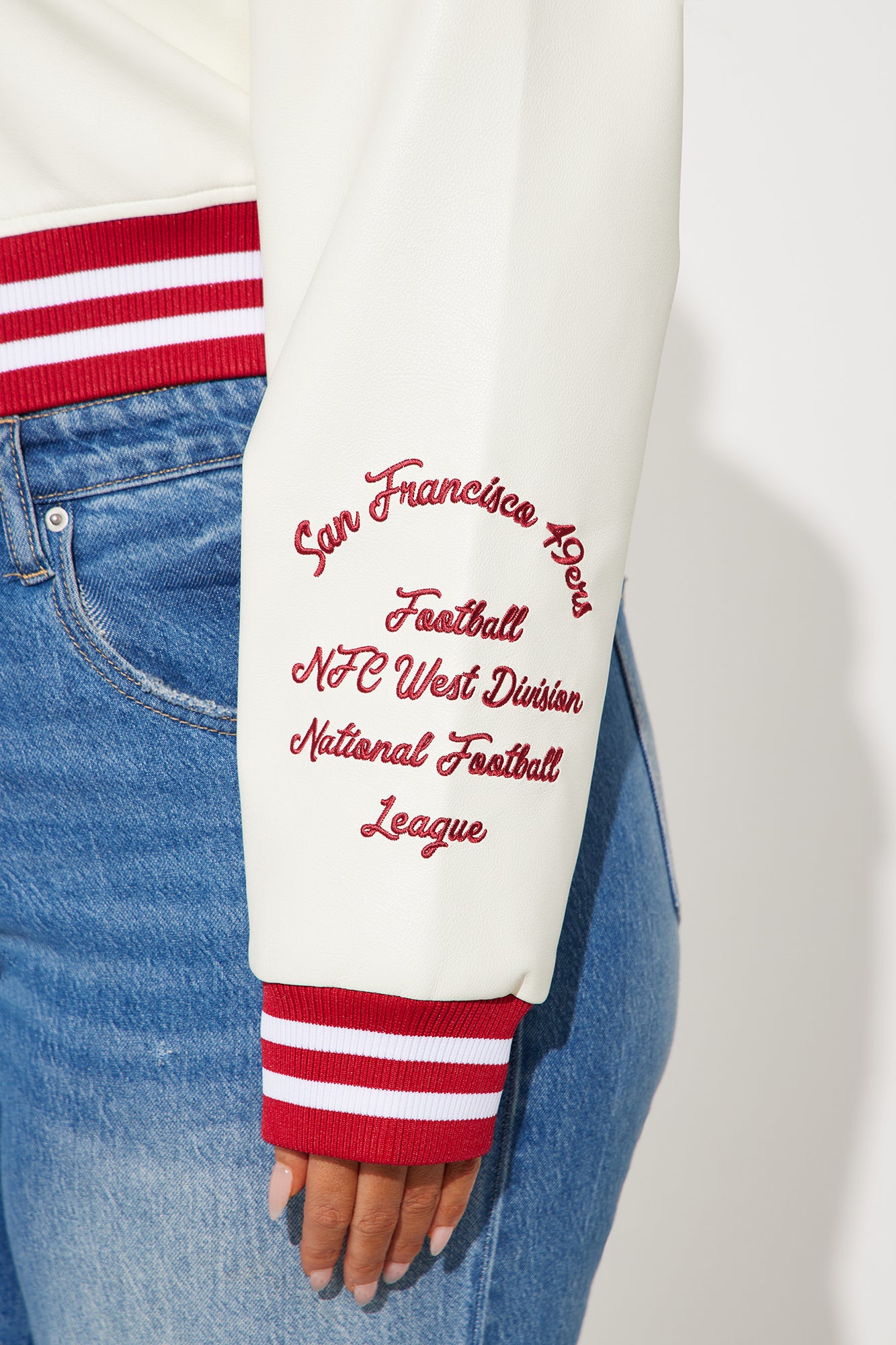 49ers Team Bomber Jacket - Cream - Image 12