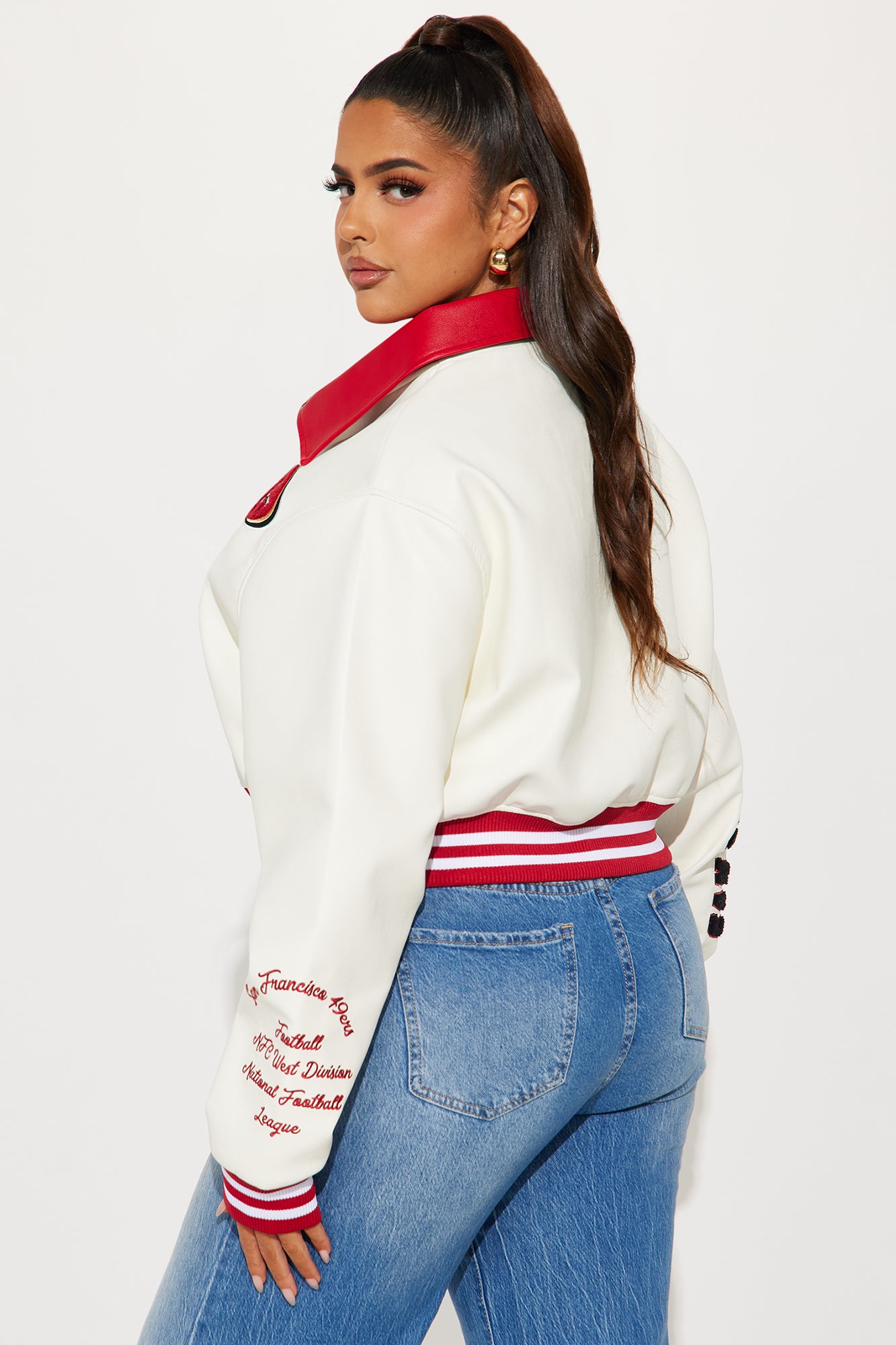 49ers Team Bomber Jacket - Cream - Image 10