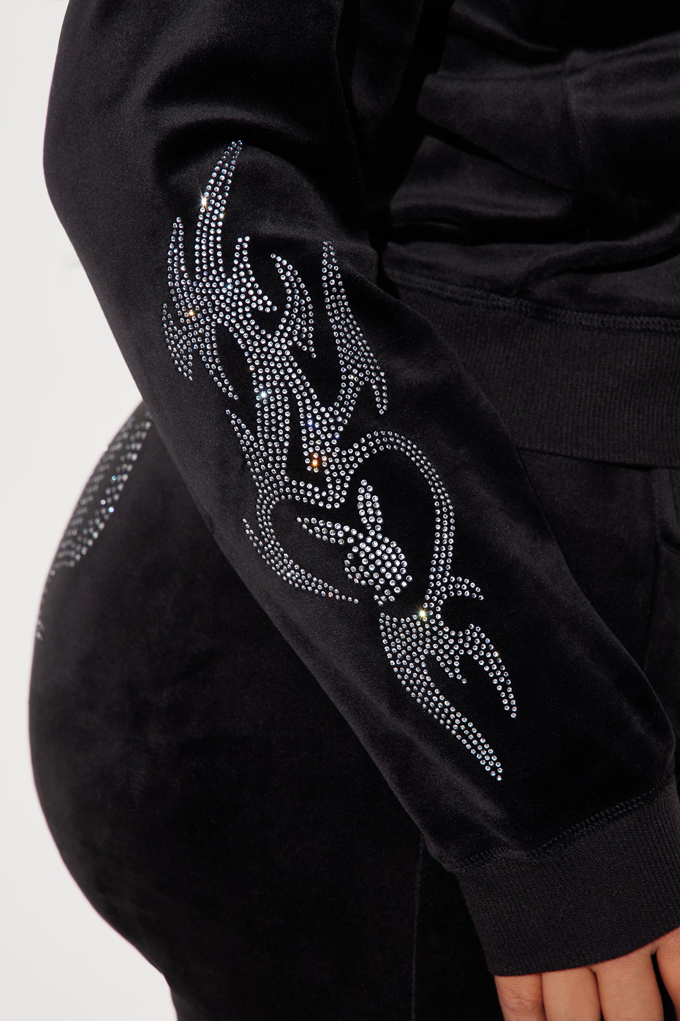 Playboy Iconic Velour Zip Front Hoodie - Black - Image 10