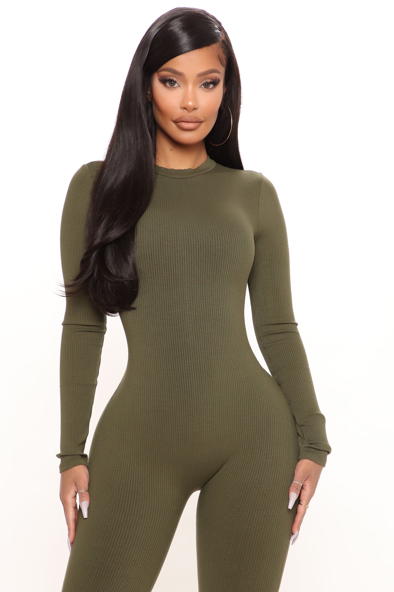 Maribel Snatched Jumpsuit - Olive - Image 5